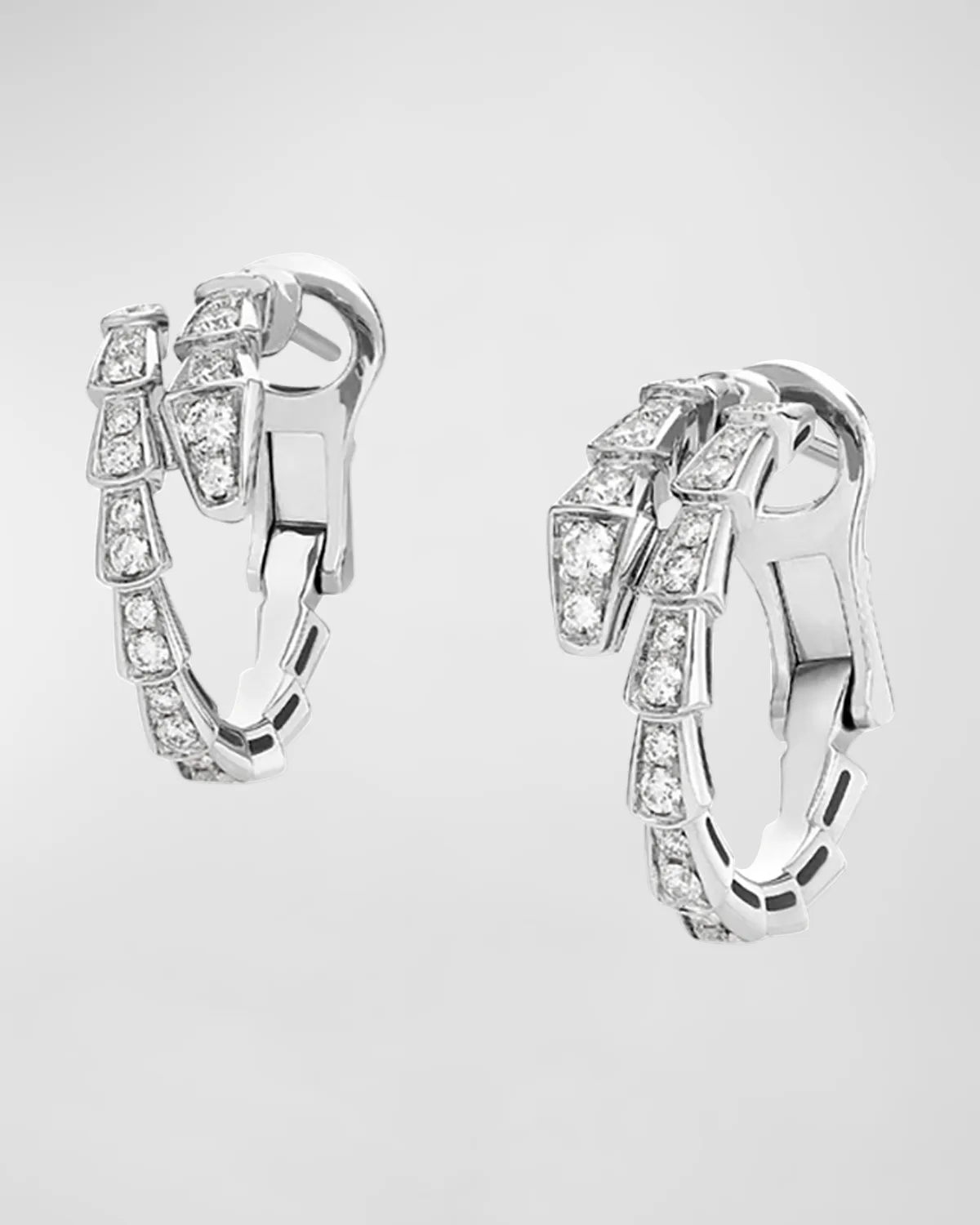 Serpenti Viper Earrings in White Gold and Diamonds