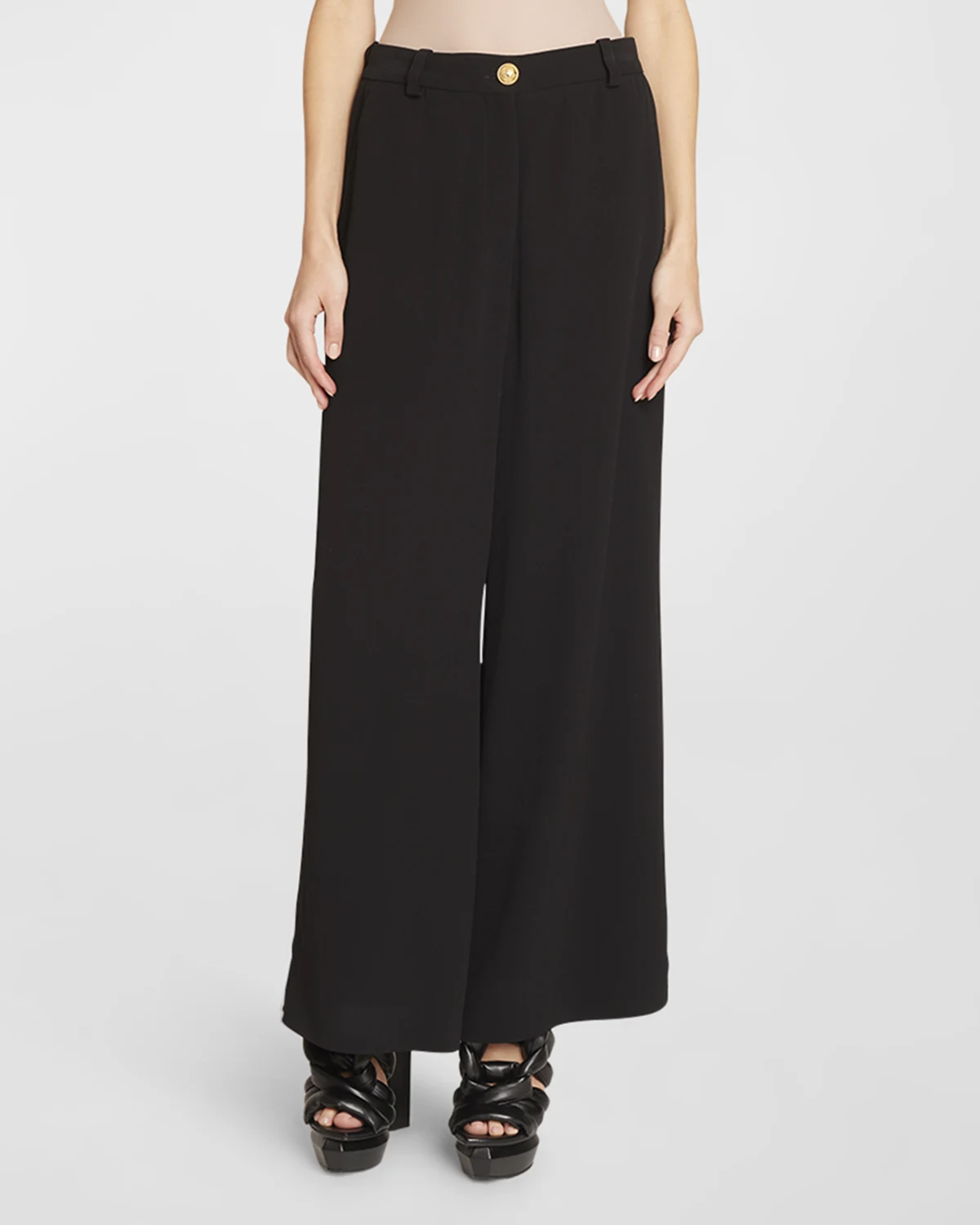 Crepe Wide-Leg Palazzo Pants