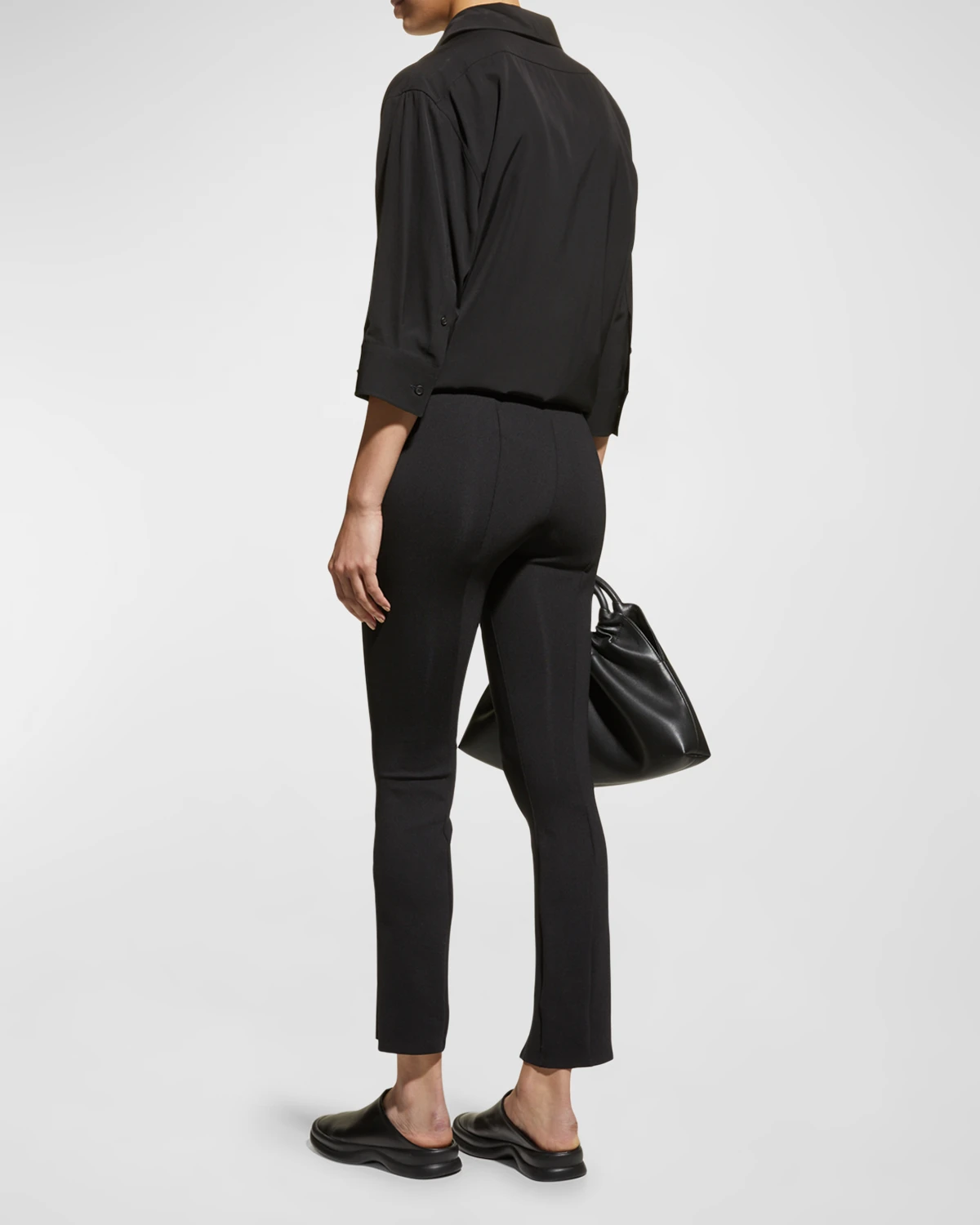 Thilde Slit-Front Skinny Pants