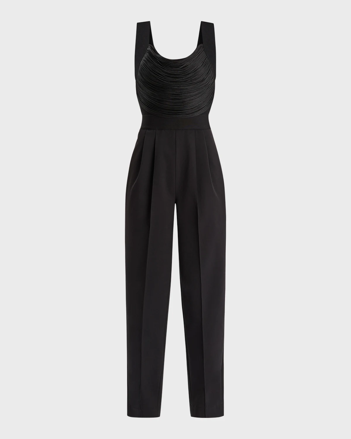 Fringe Tailored Straight-Leg Ankle Jumpsuit