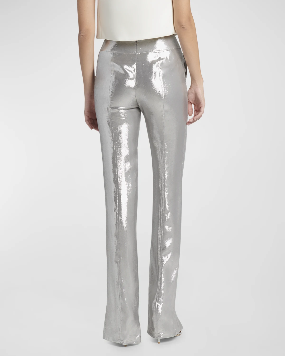 Mousseline Mirror Split Front Straight Leg Trousers