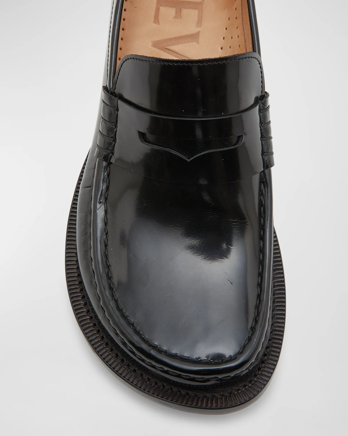 Terra Leather Kitten-Heel Penny Loafers