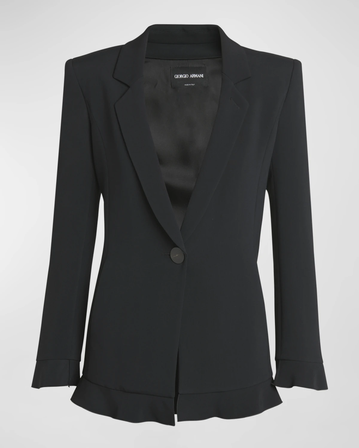 Cady Blazer Jacket with Ruffle Underlay