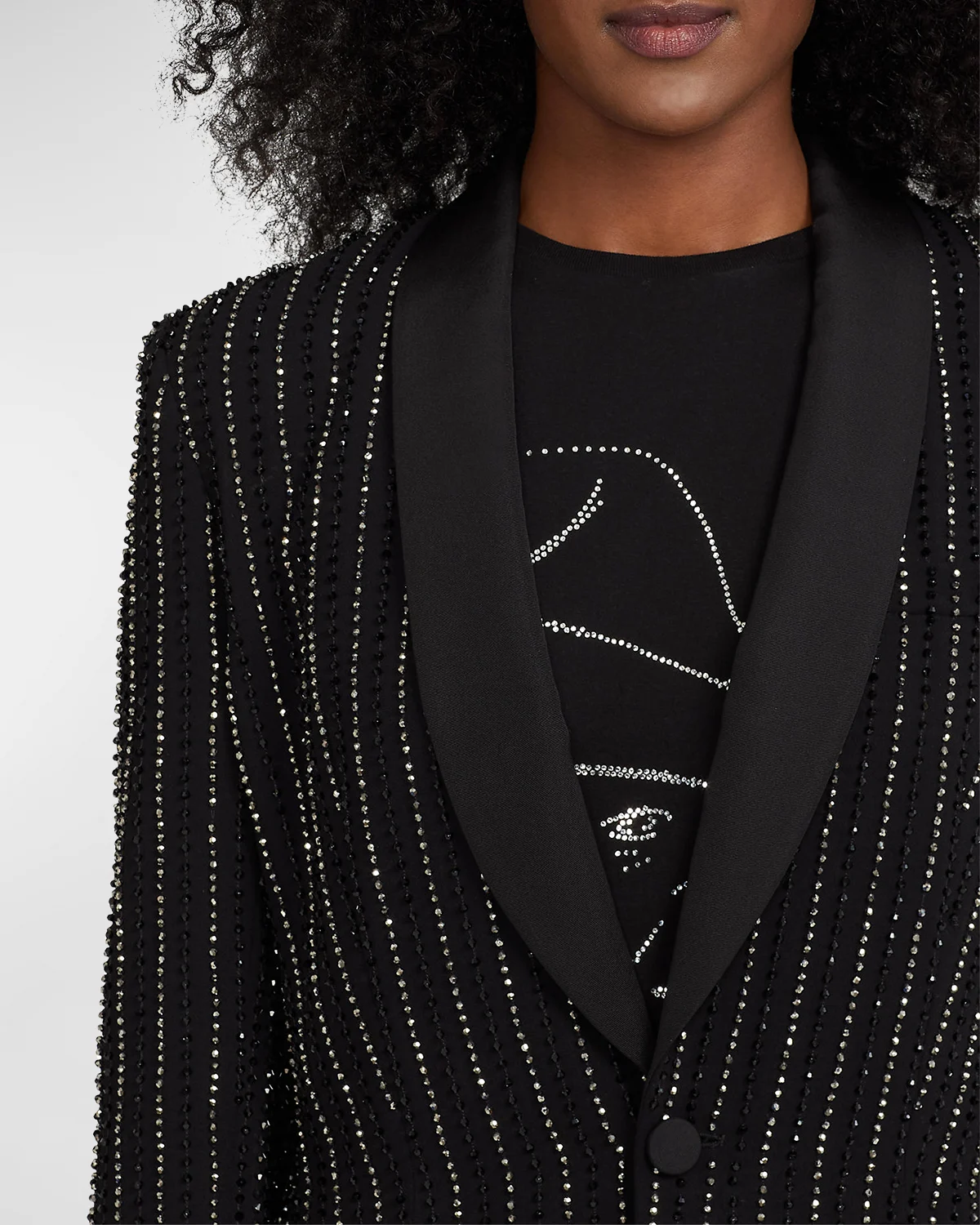 Donoghue Sequin Pinstripe Single-Breasted Tuxedo Jacket