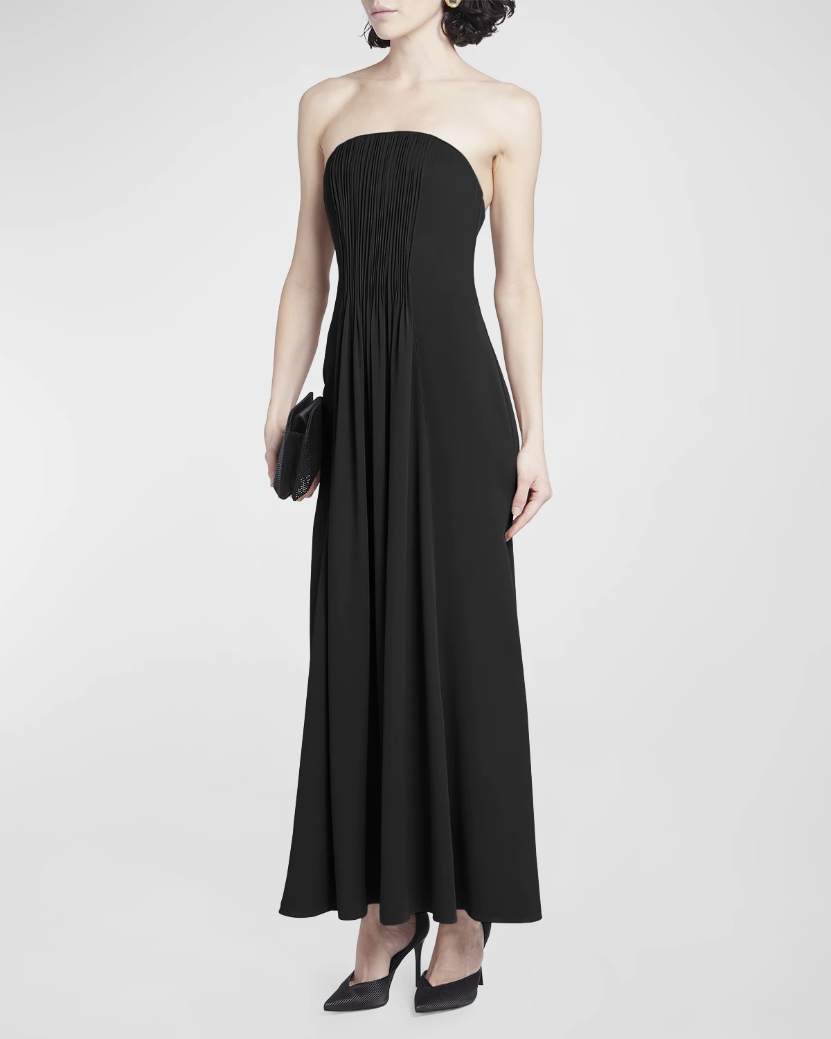 Strapless Plisse Gown