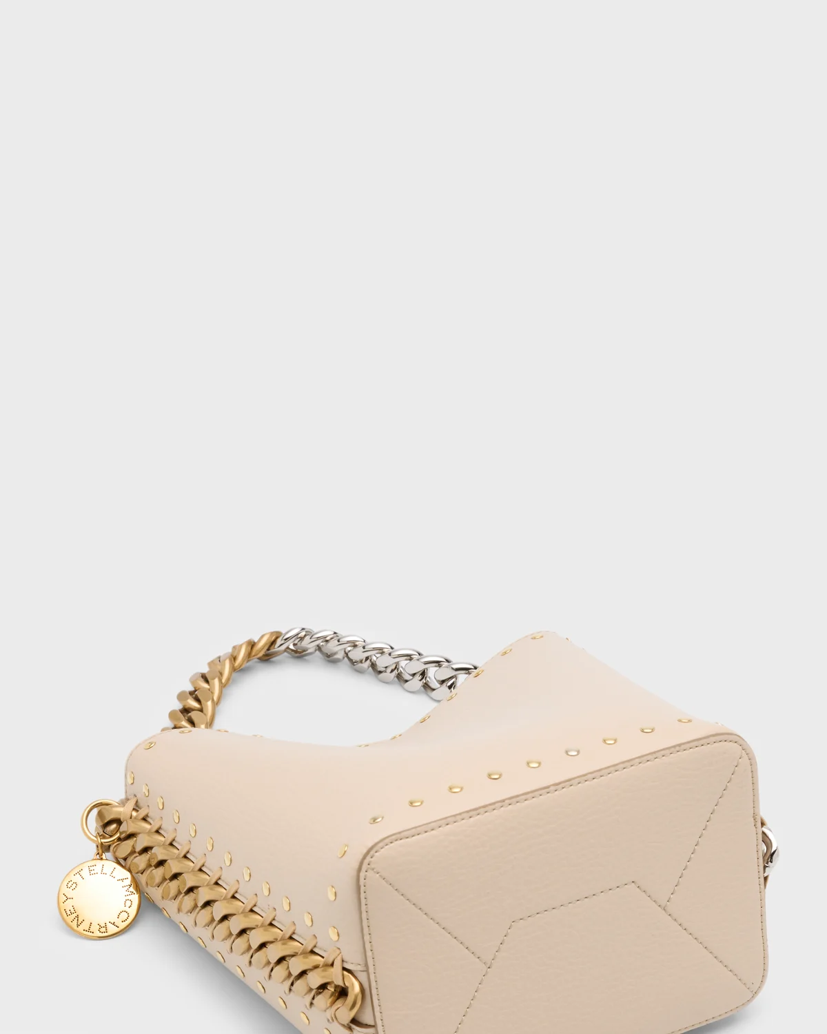 Frayme Studded Two-Tone Vegan Leather Bucket Bag