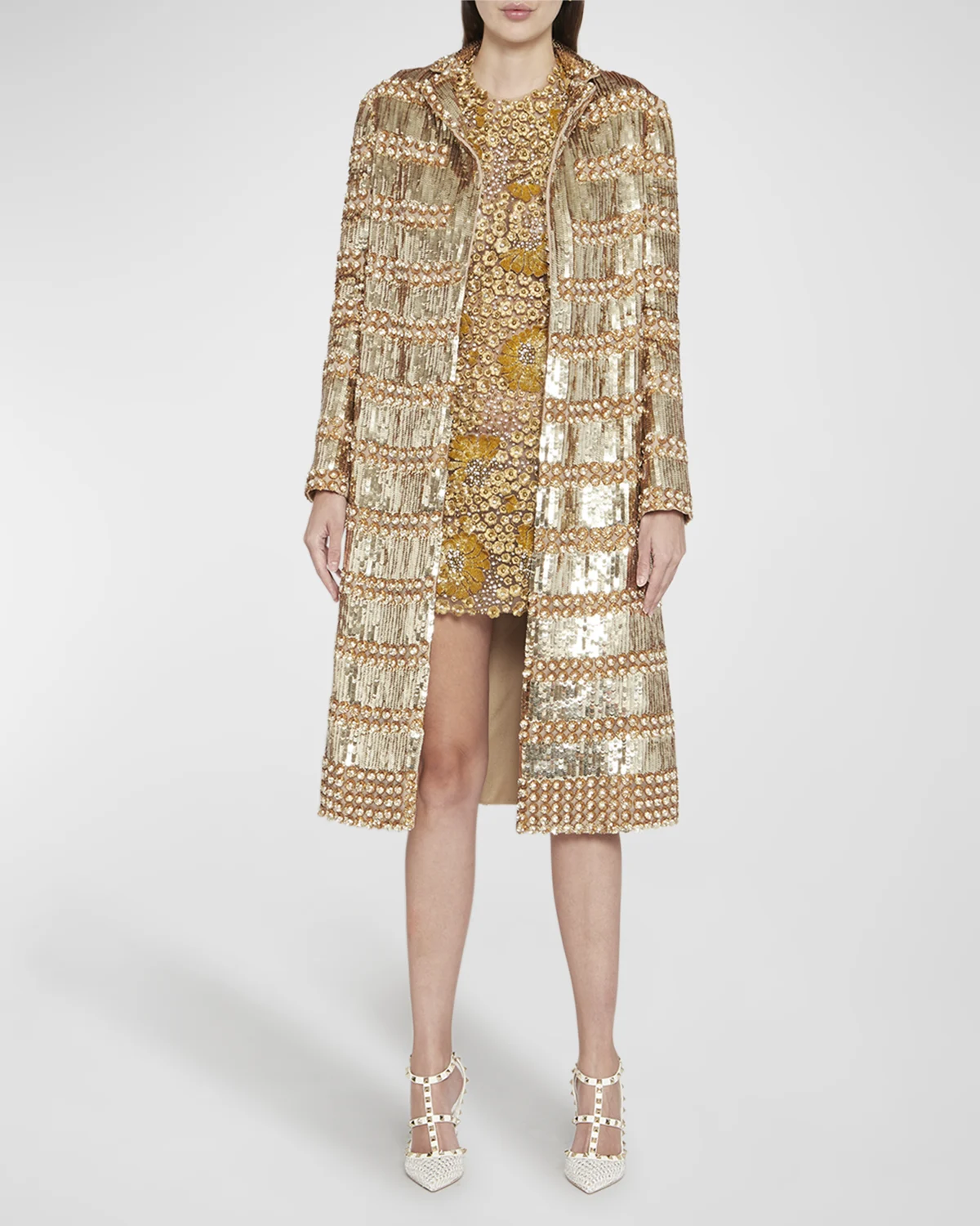 Organza Sequin Embroidered Coat