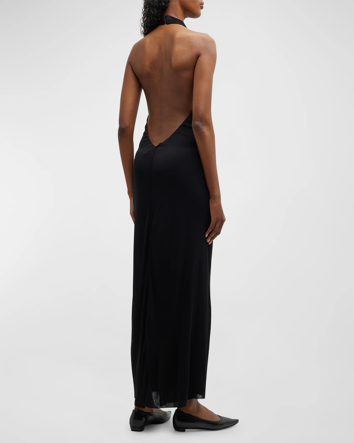 Brynlee Open-Back Halter Maxi Dress