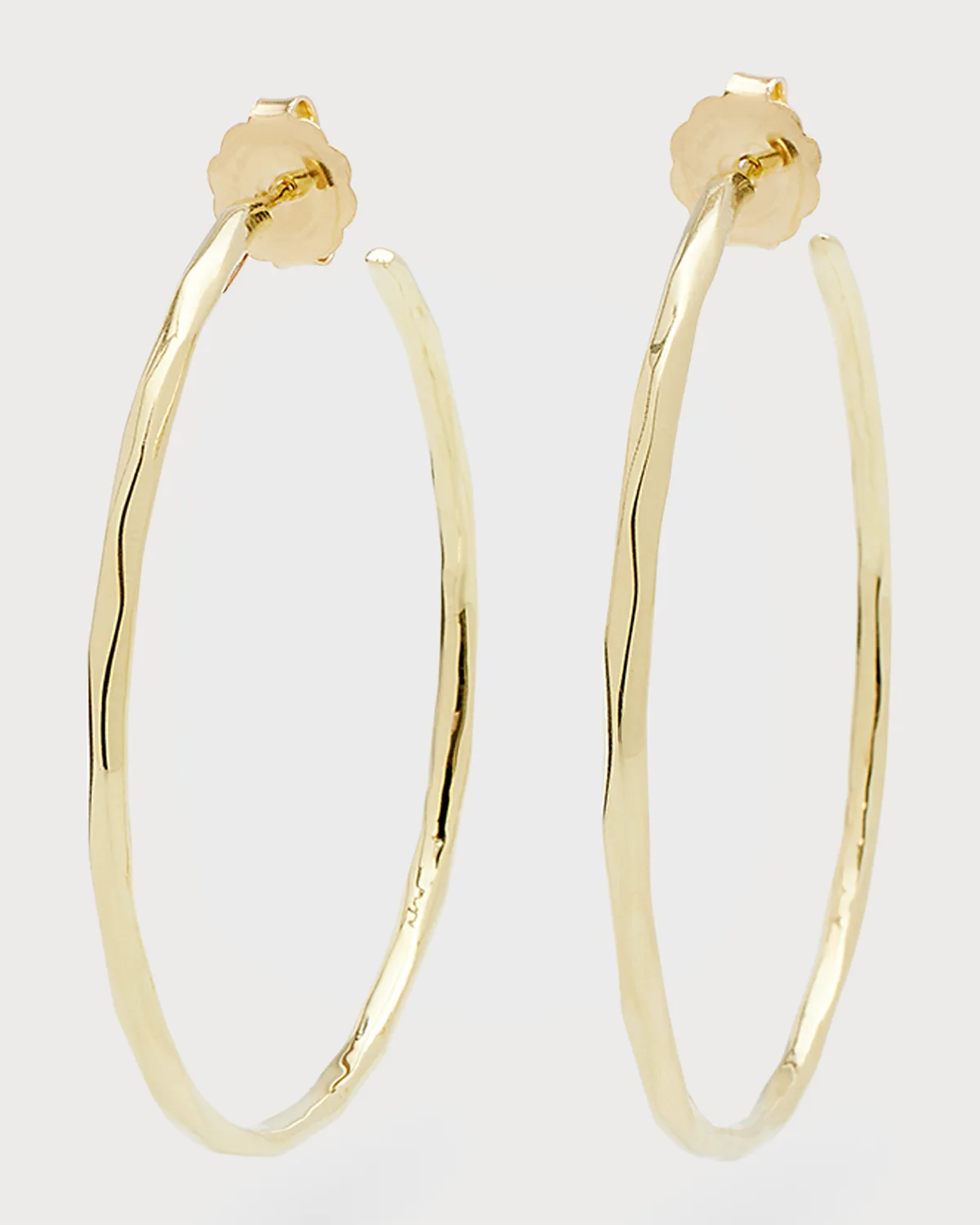 Large Squiggle Hoop Earrings in 18K Gold 