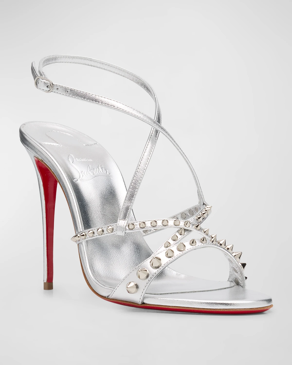 Metallic Spikes Red Sole Sandals