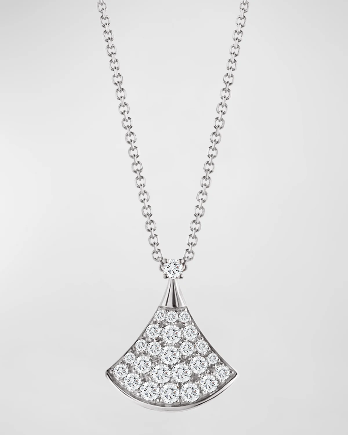 Diva's Dream Pave Diamond Pendant Necklace in White Gold