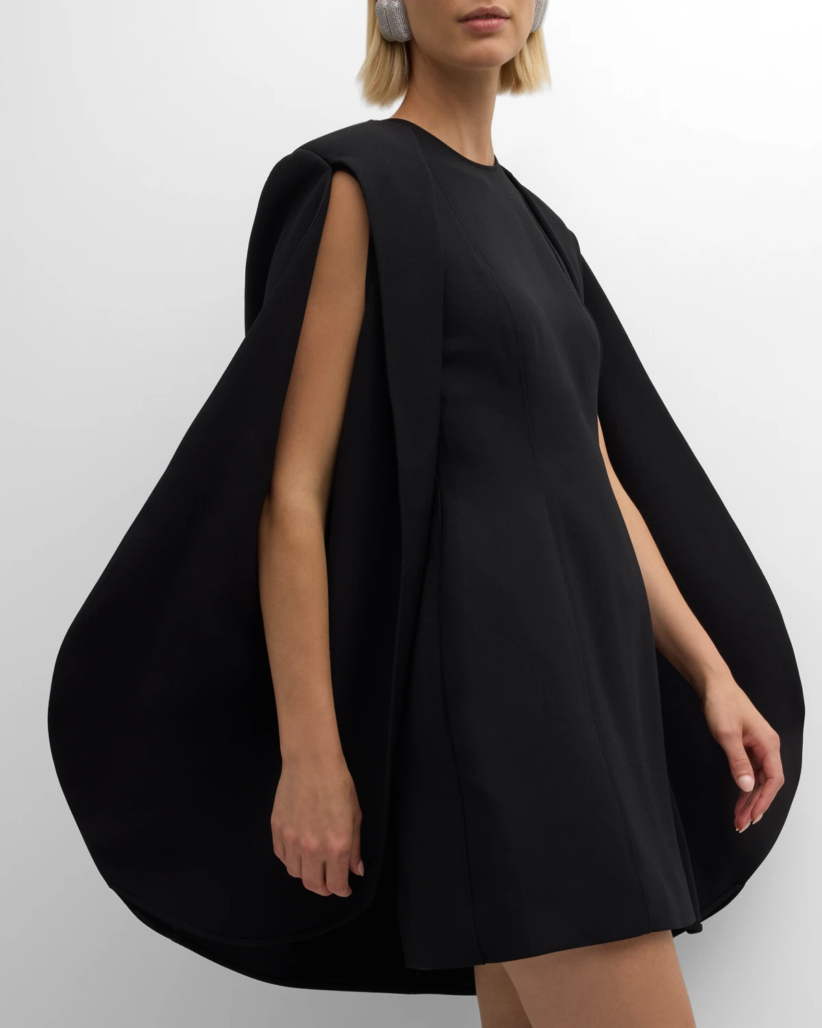 Structured Cape Mini Dress