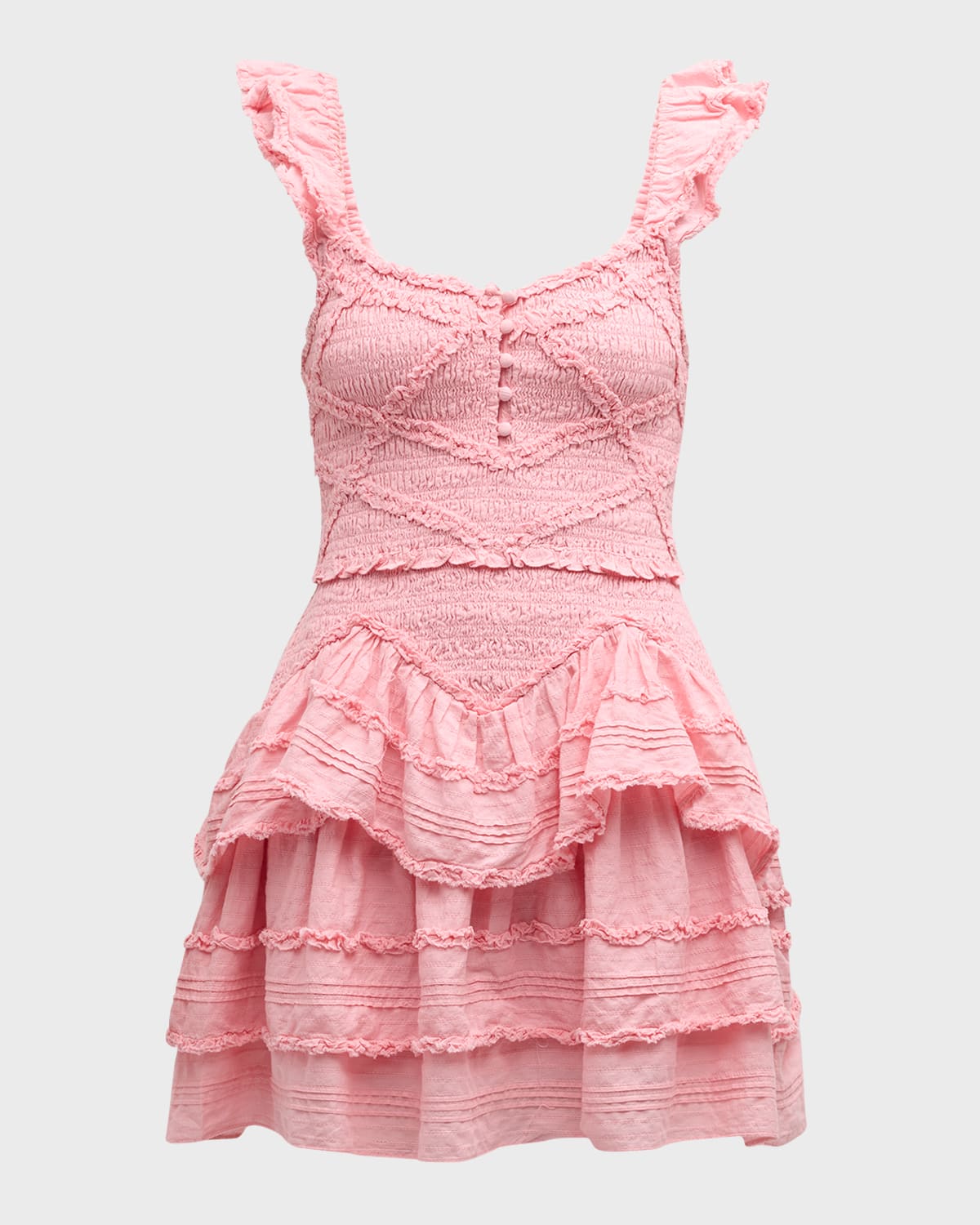 Marsinia Cotton Smocked Mini Dress