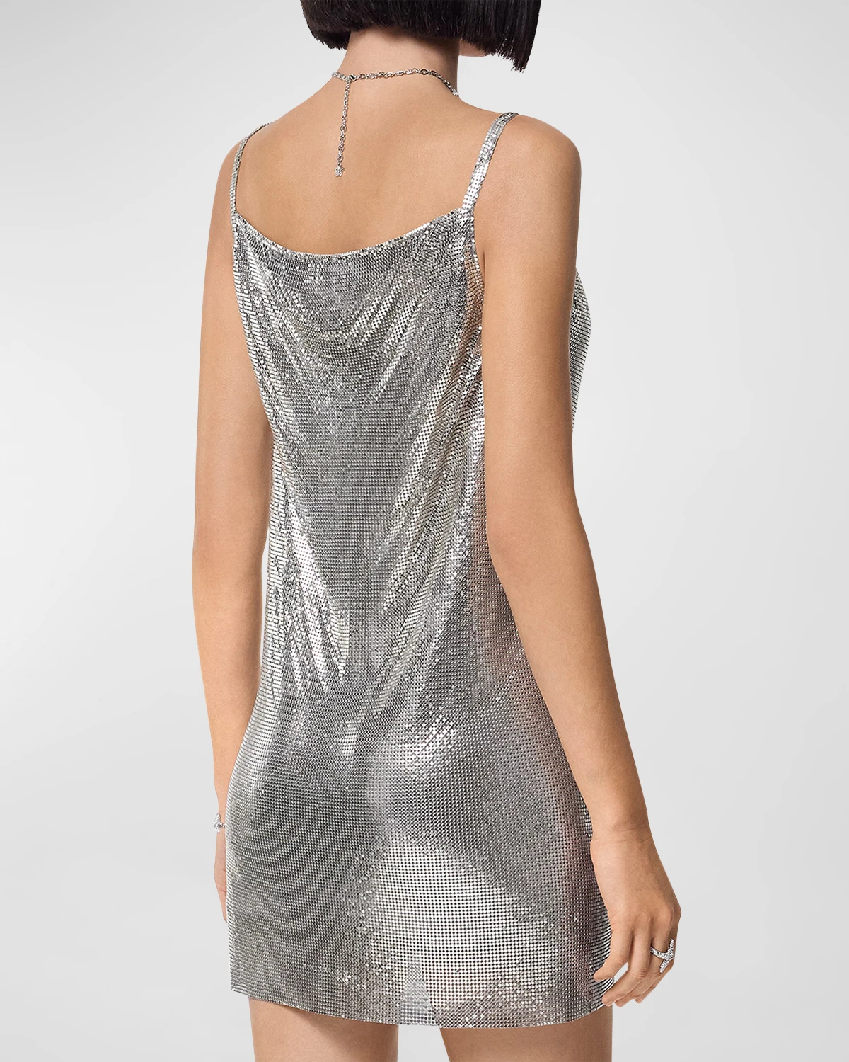 Aluminum Metal Mesh Cocktail Dress