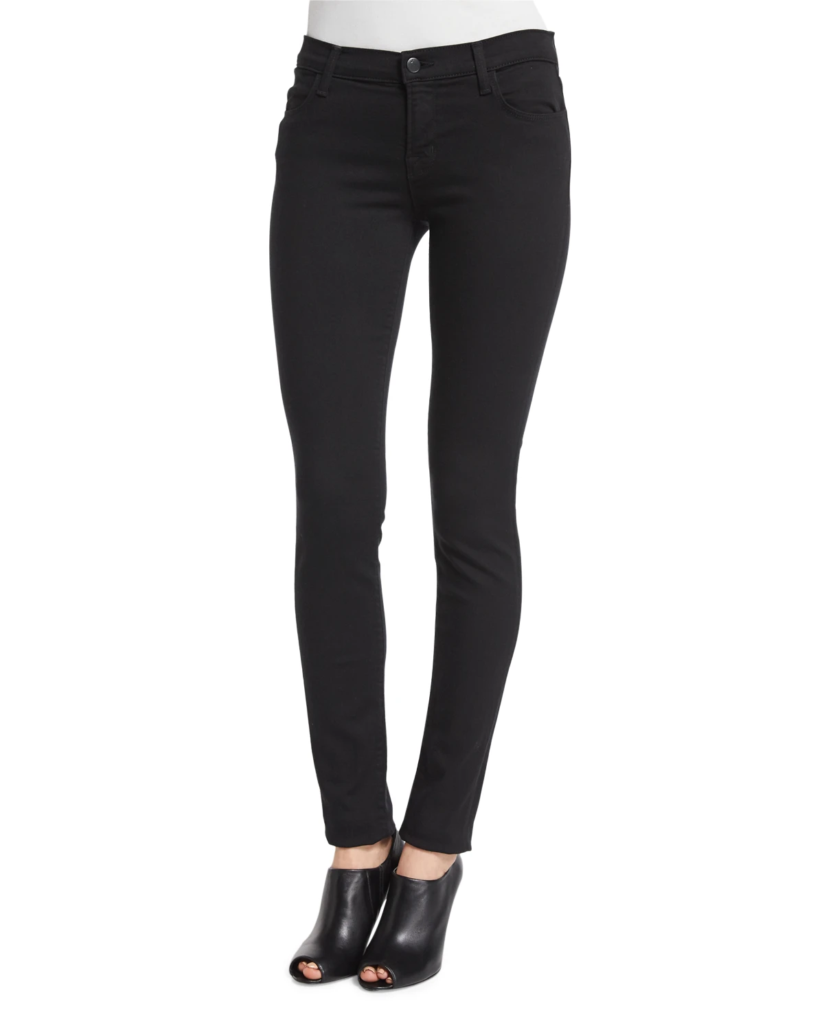 Mid-Rise Super-Skinny Ankle Jeans, Seriously Black