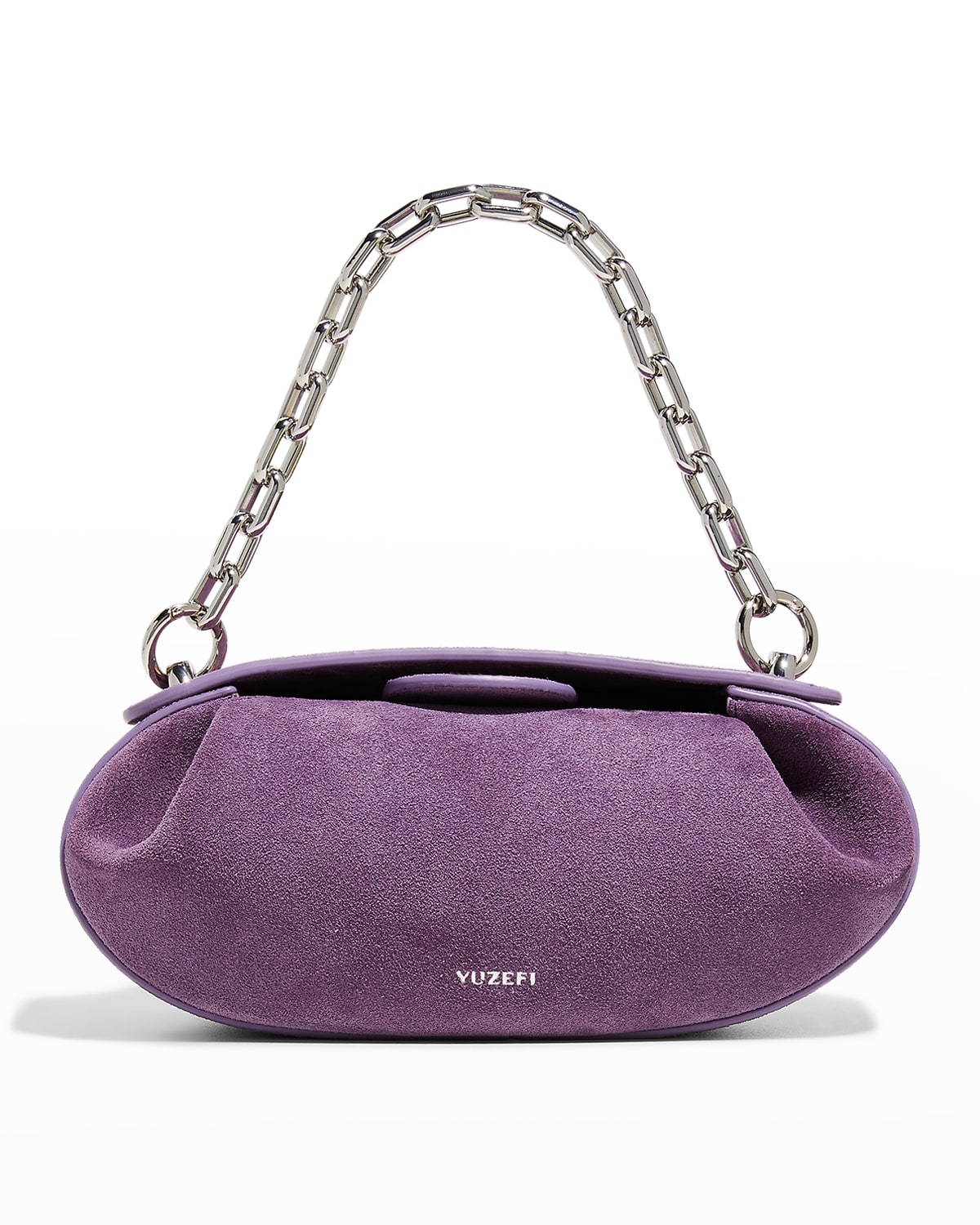 Dinner Roll Suede Chain Top-Handle Bag