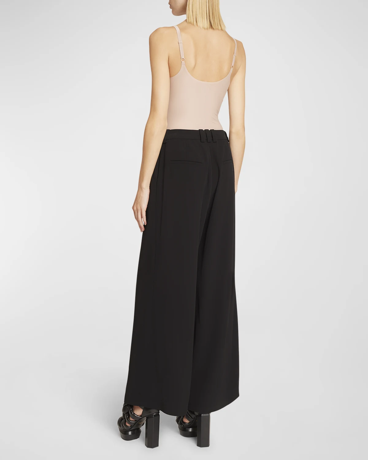 Crepe Wide-Leg Palazzo Pants