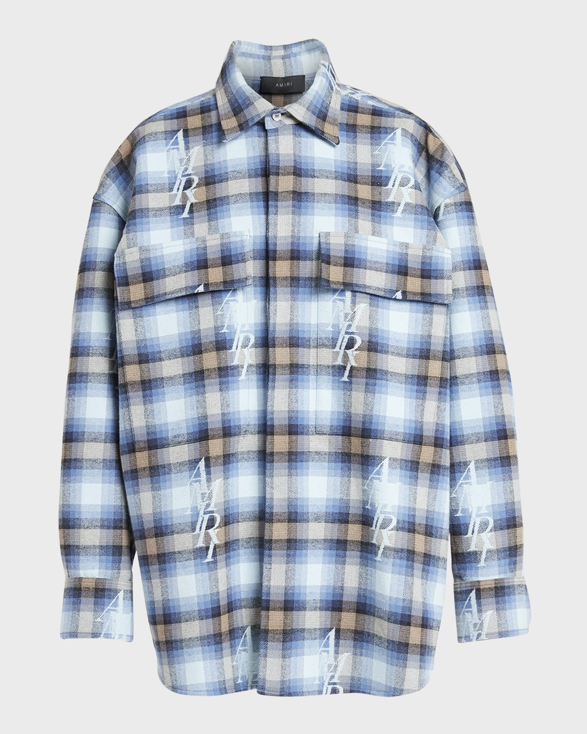 Double-Pocket Logo Plaid Workwear Shirt