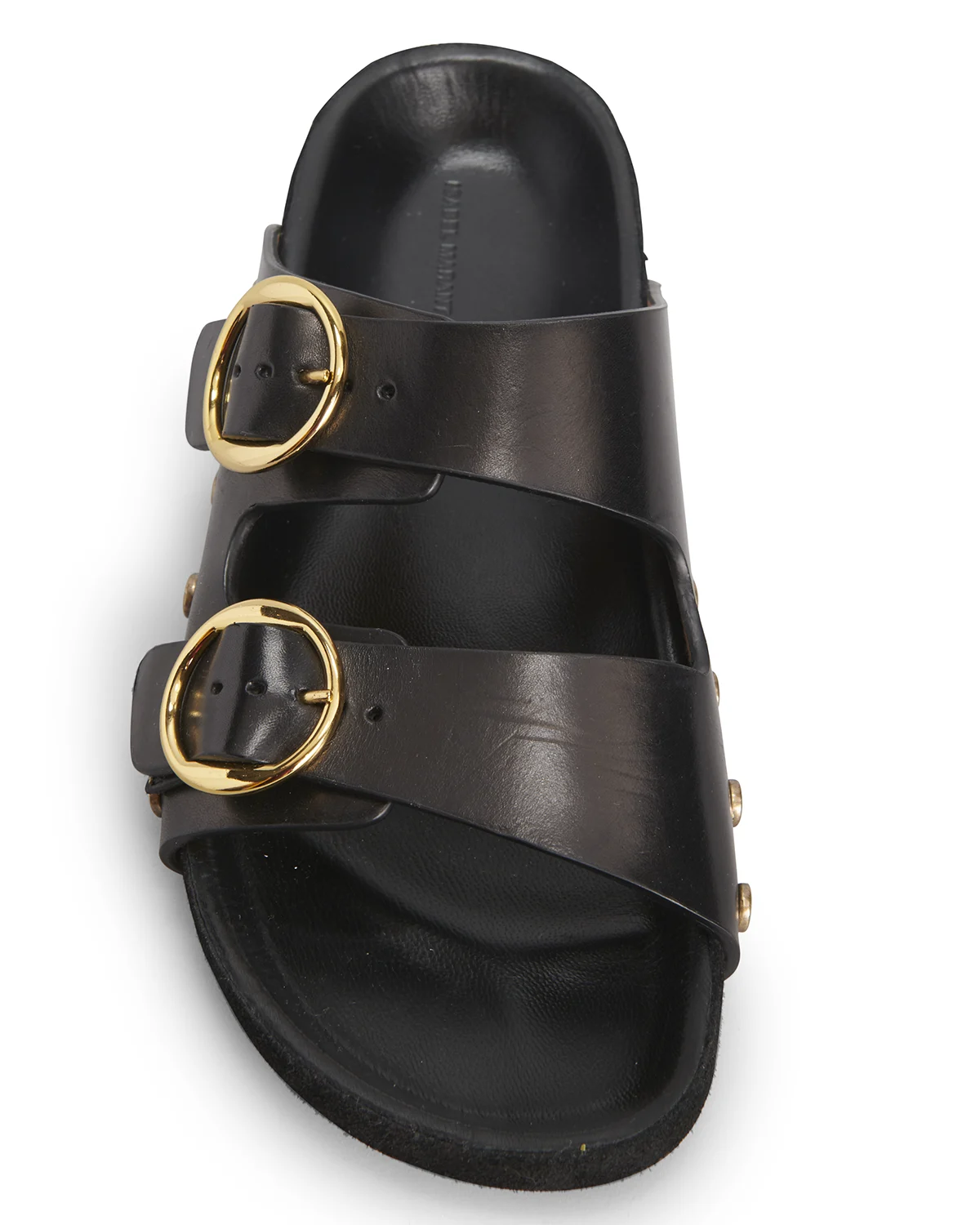 Lennyo Studded Leather Slide Sandals 