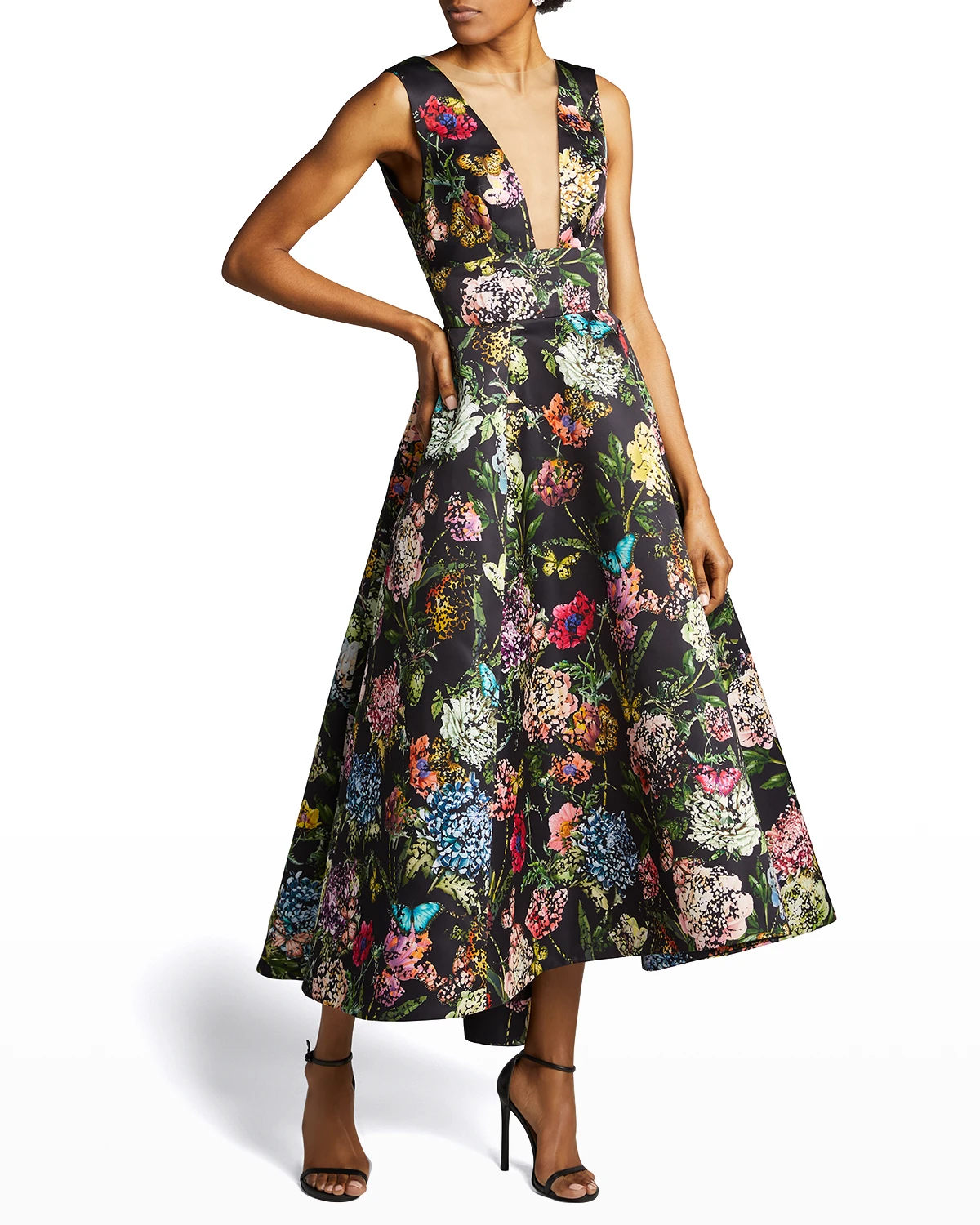 Broken Botanical Satin Dress