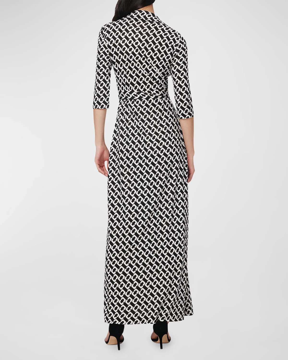 Abigail Geometric-Print Jersey Maxi Wrap Dress