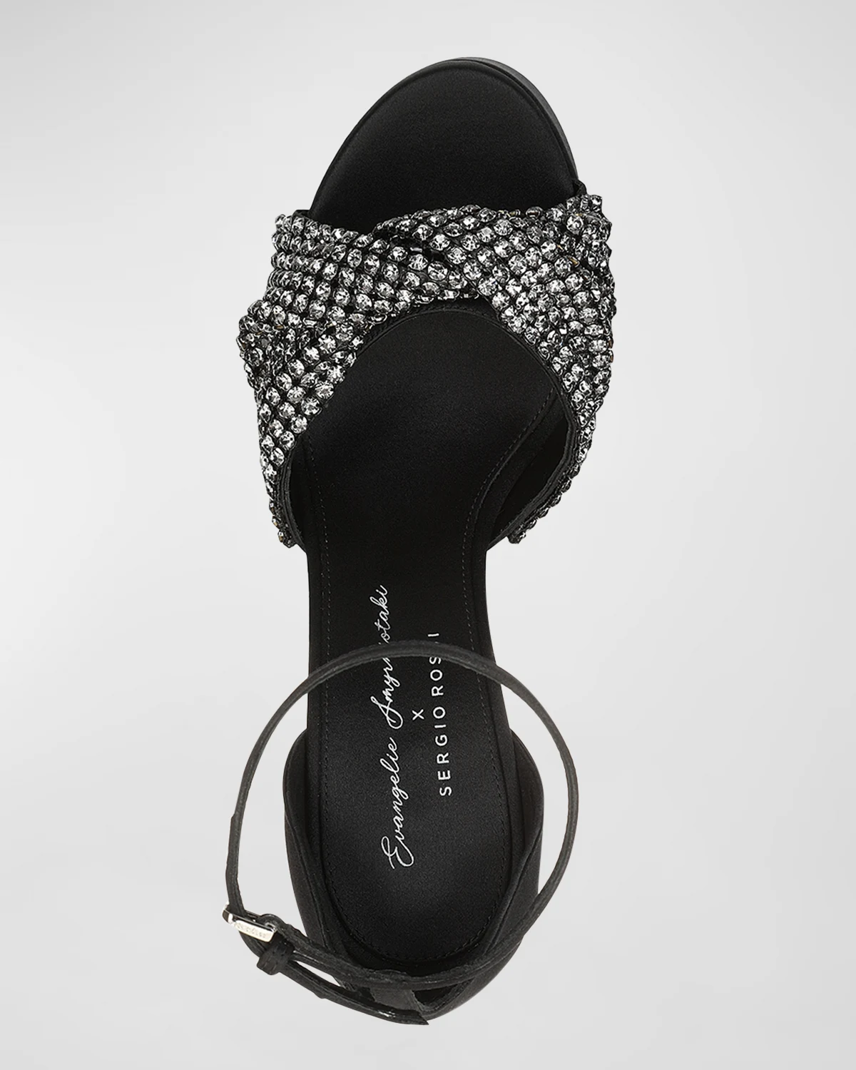 Crystal Twist Ankle-Strap Platform Sandals