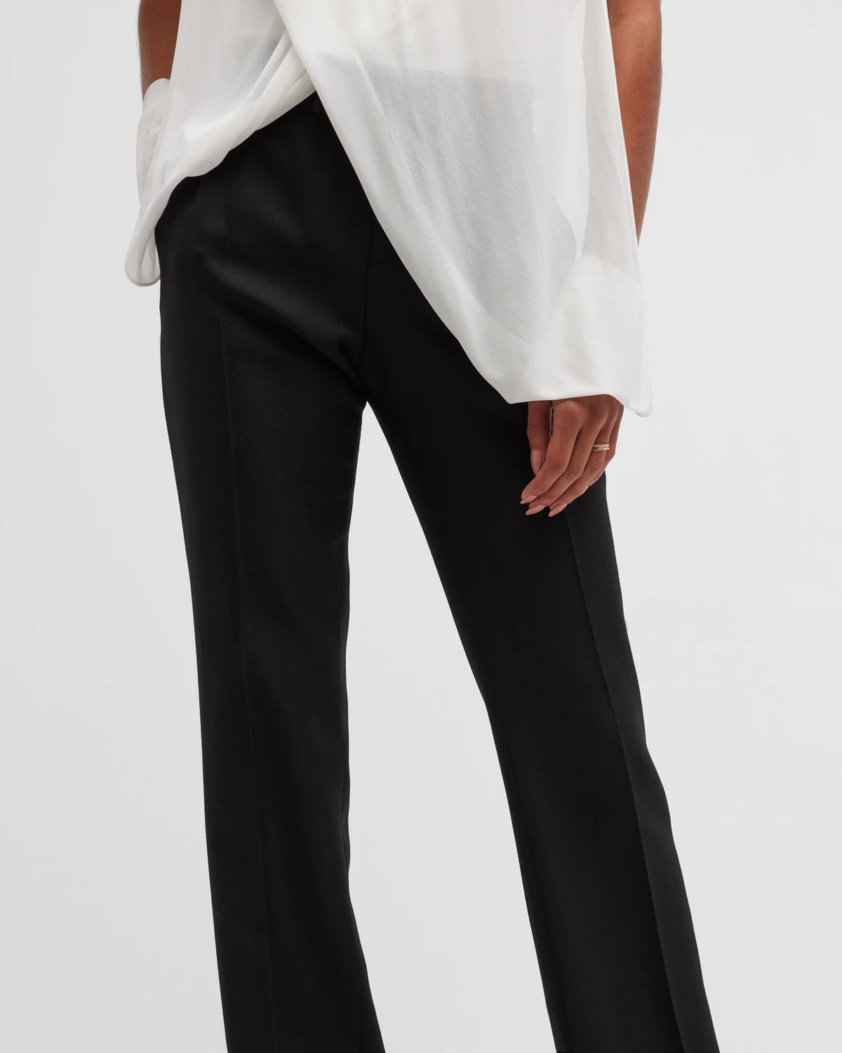 Tailored Flare Twill Pants