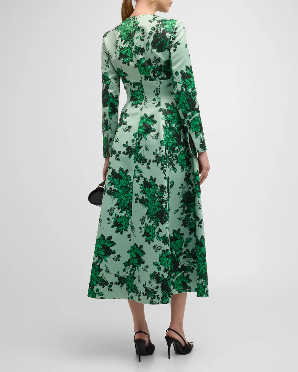 Brita Floral-Print Long-Sleeve Fit-&-Flare Midi Dress