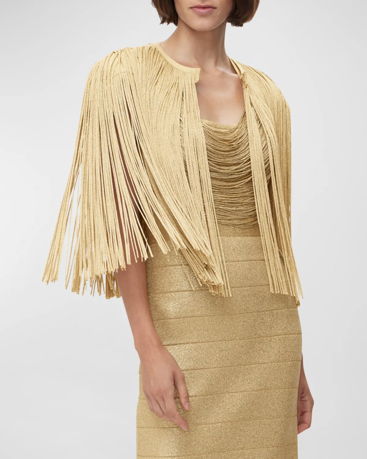 Icon Metallic Fringe Cape