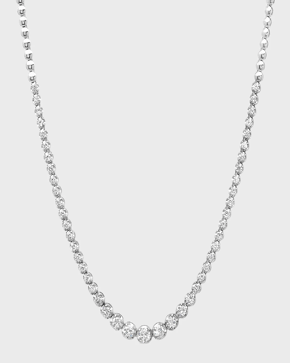 18k White Gold Graduated Diamond Tennis Necklace