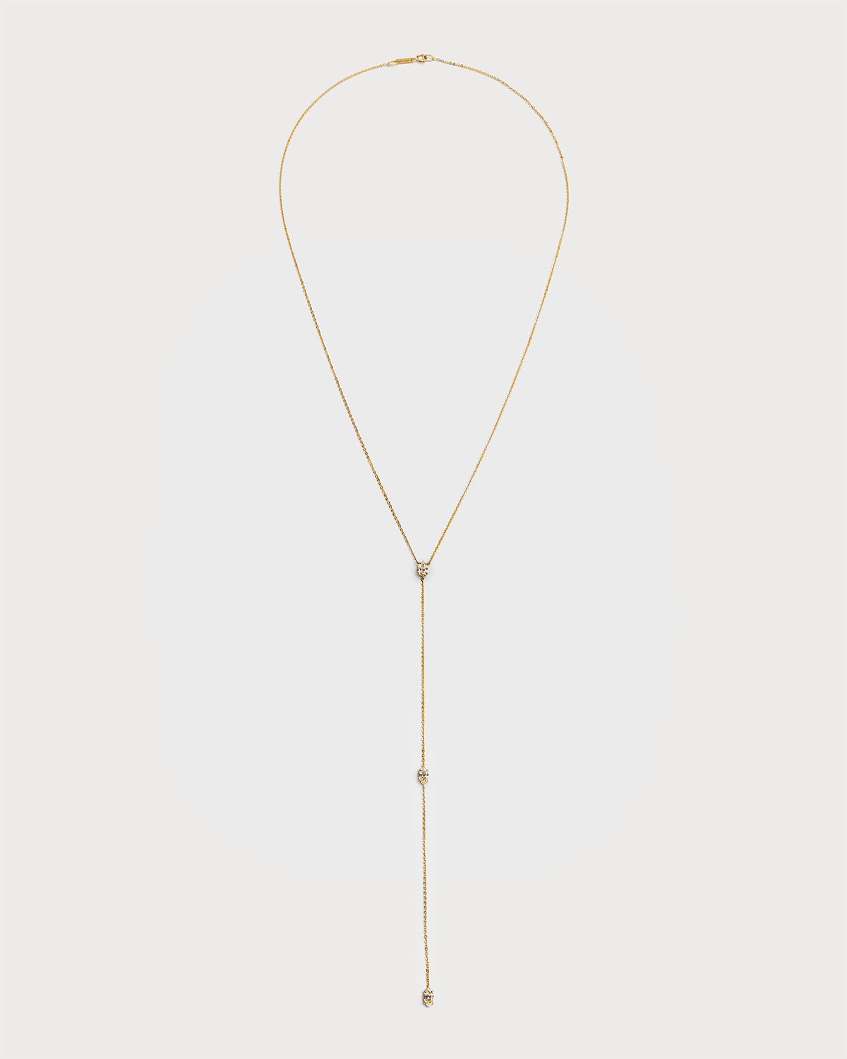 18k Rose Gold Pear & Double Marquise Diamond Lariat