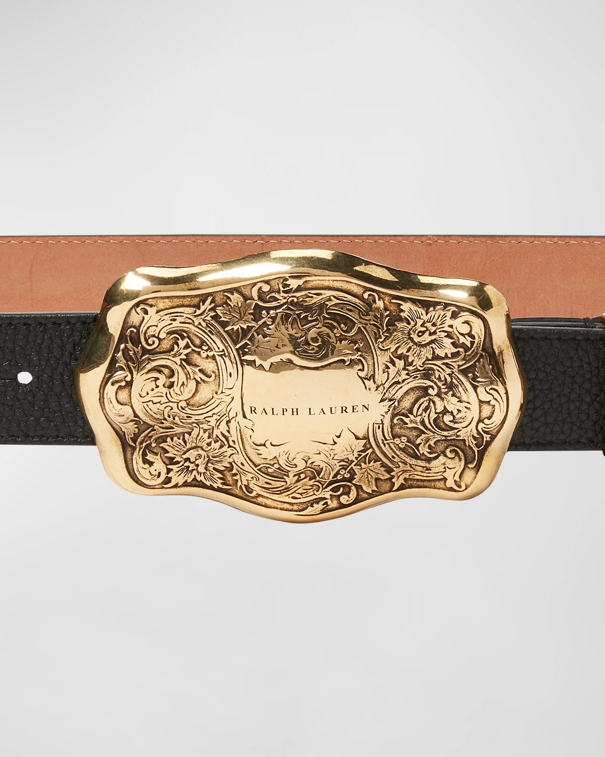 RL Western Pebbled Leather Belt