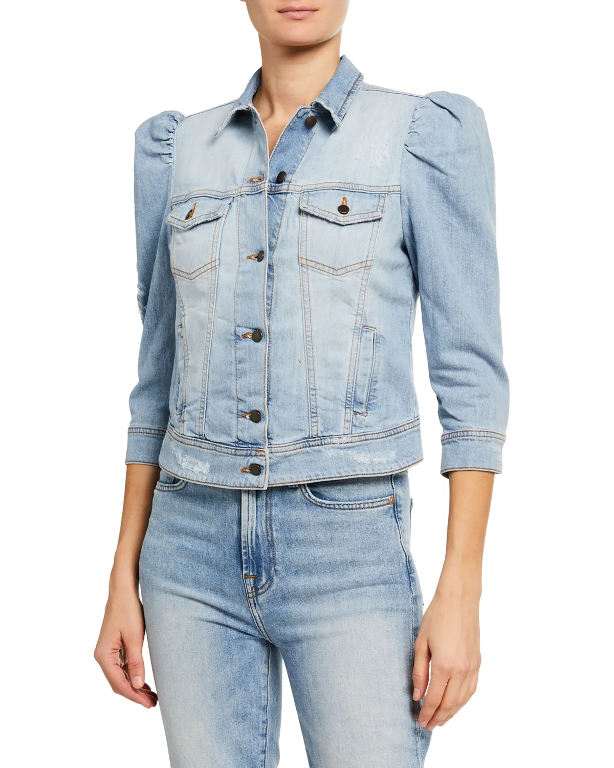 Ada Puff-Sleeve Denim Jacket