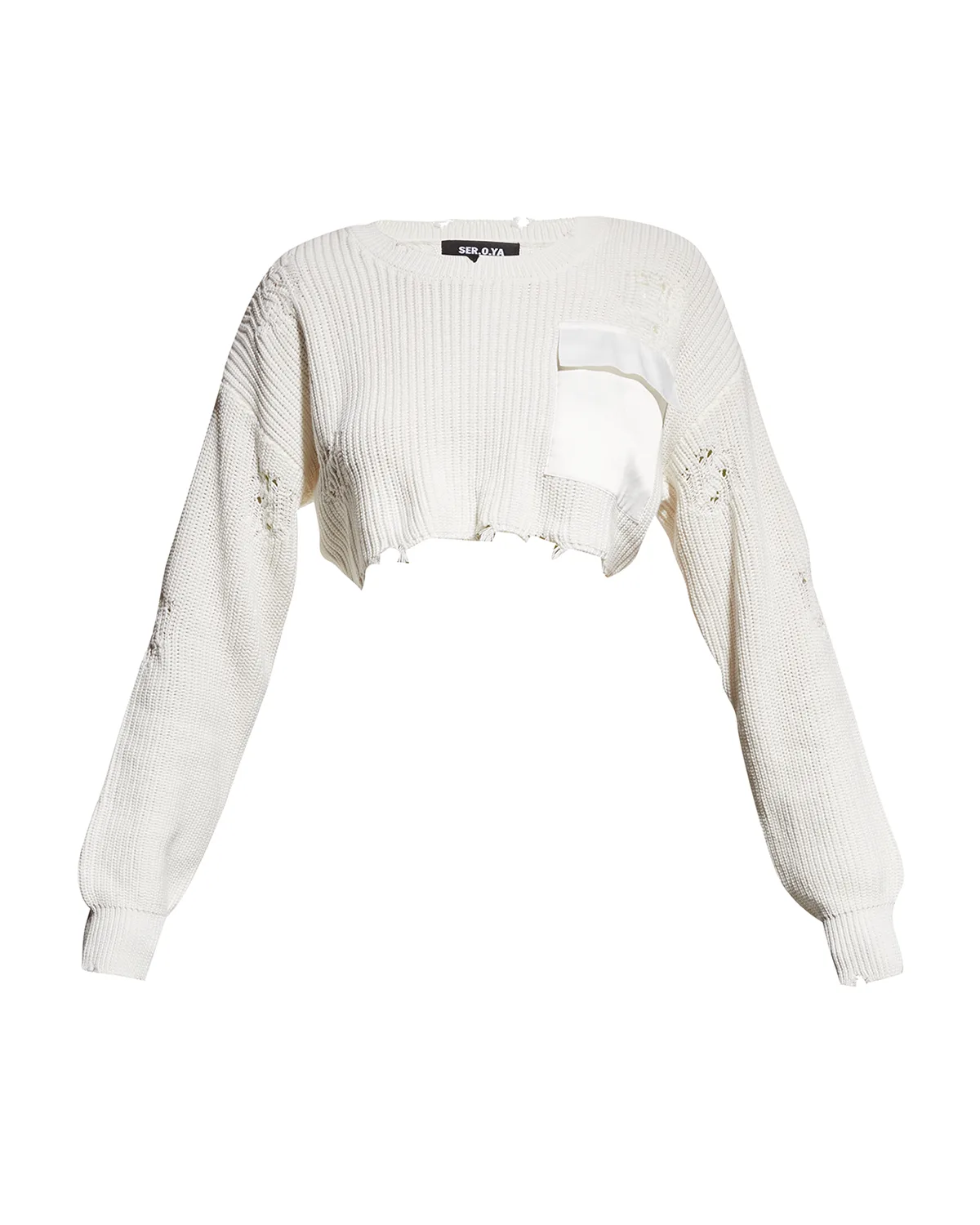 Devin Cropped Distressed Sweater