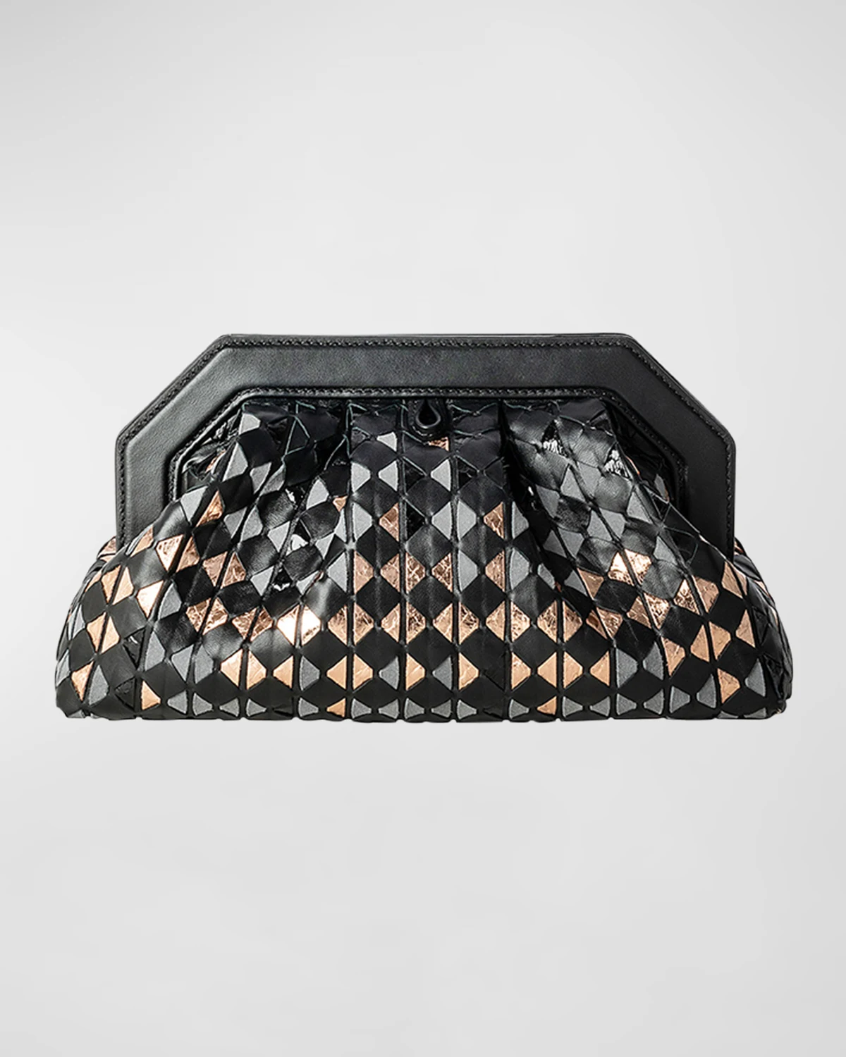 Secret Mosaic Metallic Leather Clutch Bag