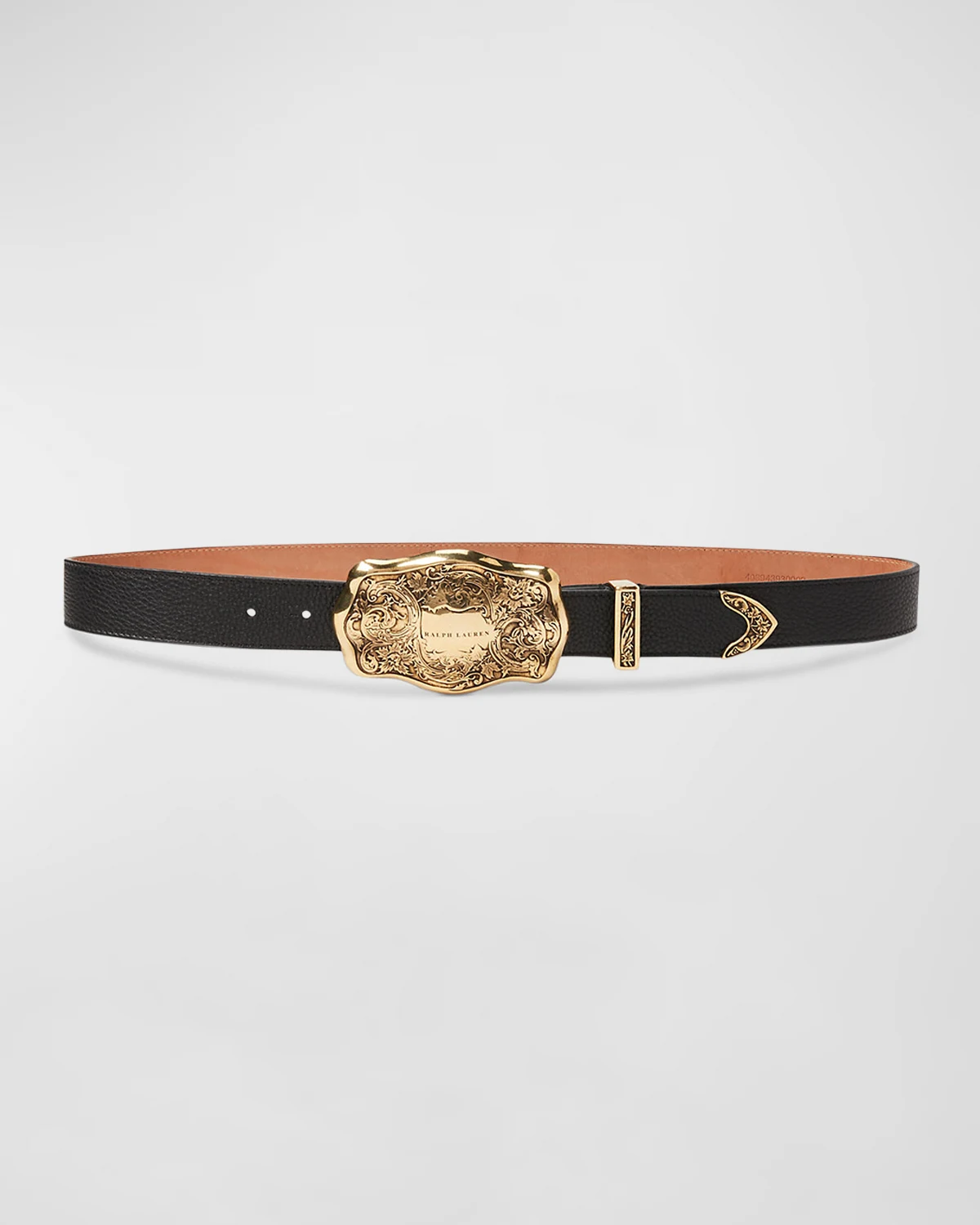 RL Western Pebbled Leather Belt