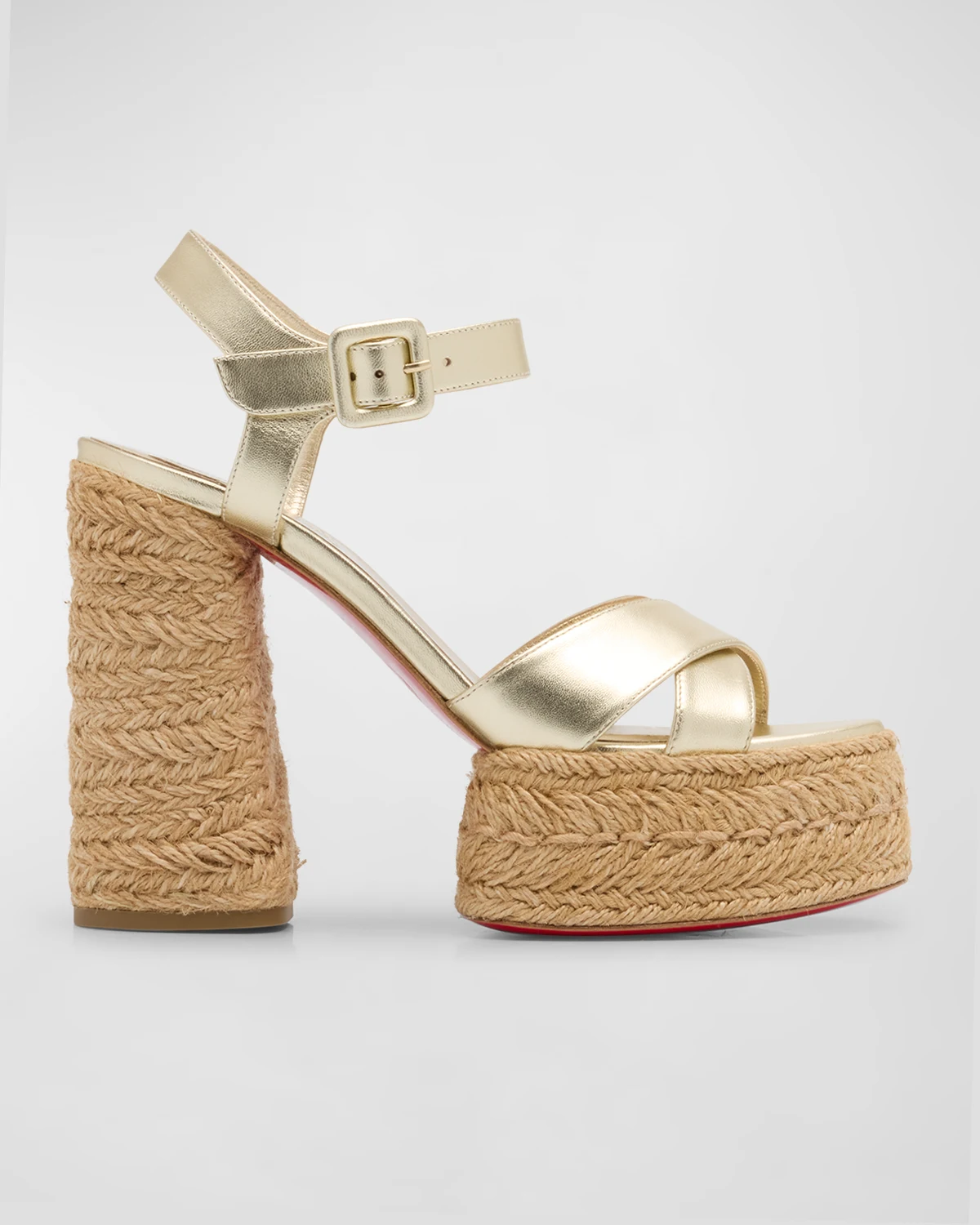 Super Calakala Metallic Red Sole Platform Espadrilles