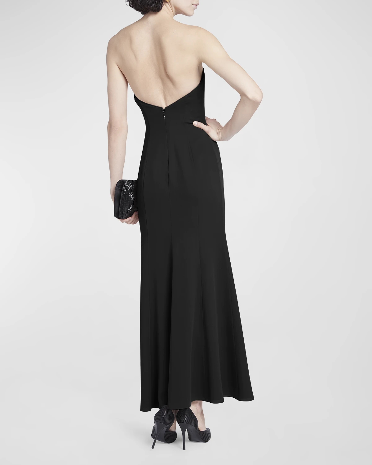 Strapless Plisse Gown