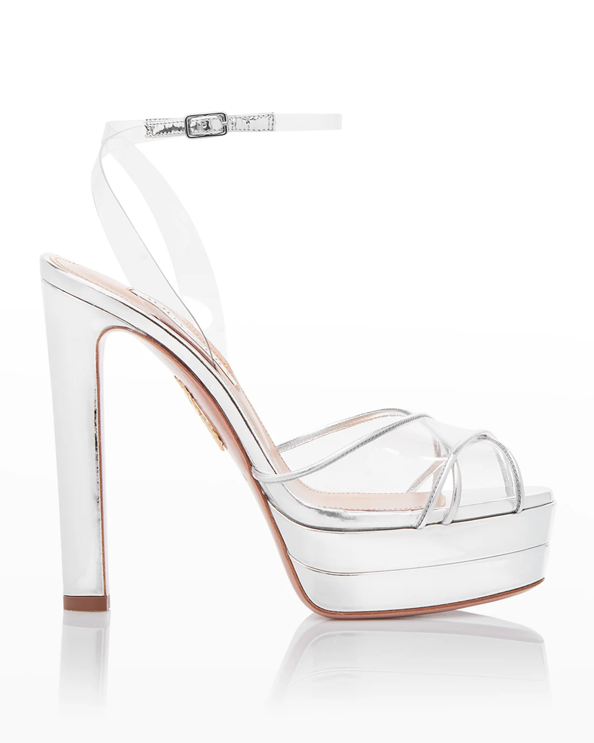 Lido Metallic Transparent Platform Sandals