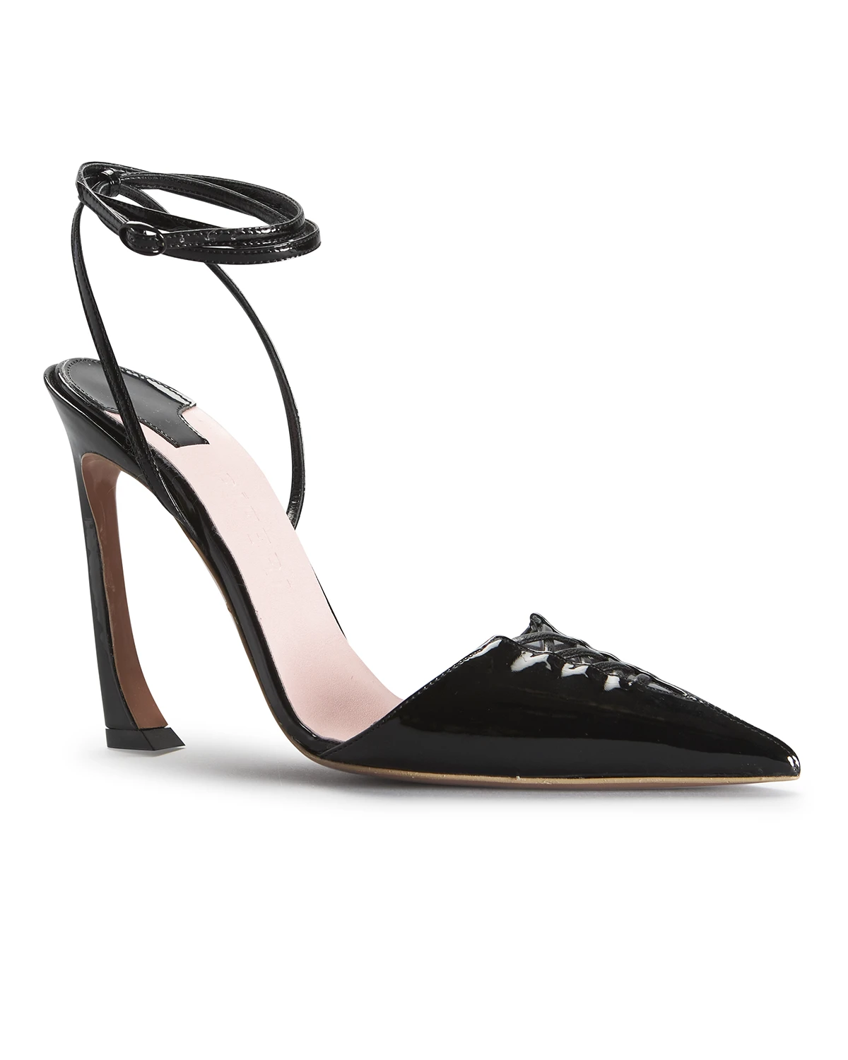 Carine Vegan Patent Ankle-Wrap Pumps