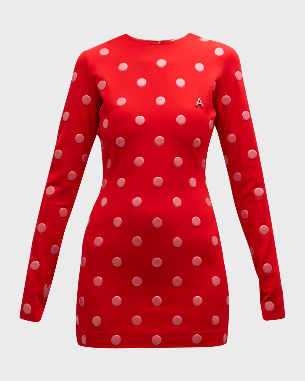 Reflective Polka-Dot Mini Dress