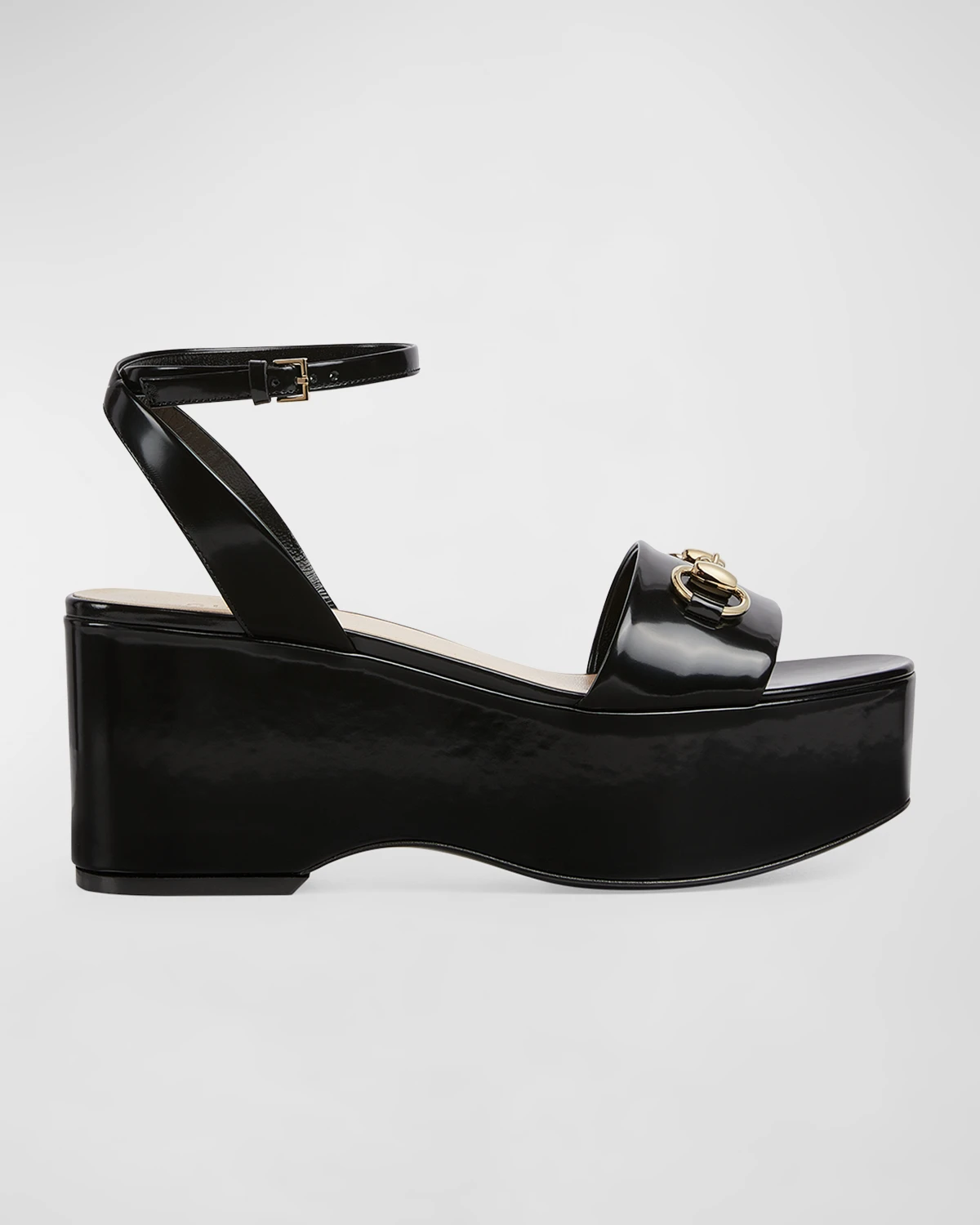 Lady Patent Horsebit Platform Sandals