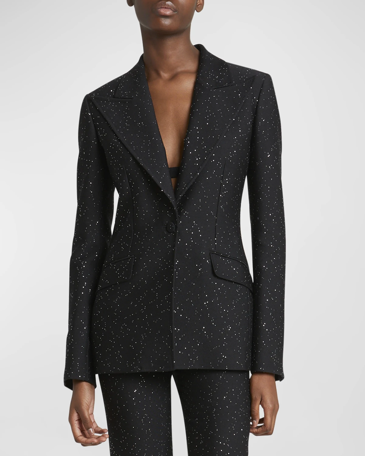 Leiva Micro Sequined Blazer Jacket