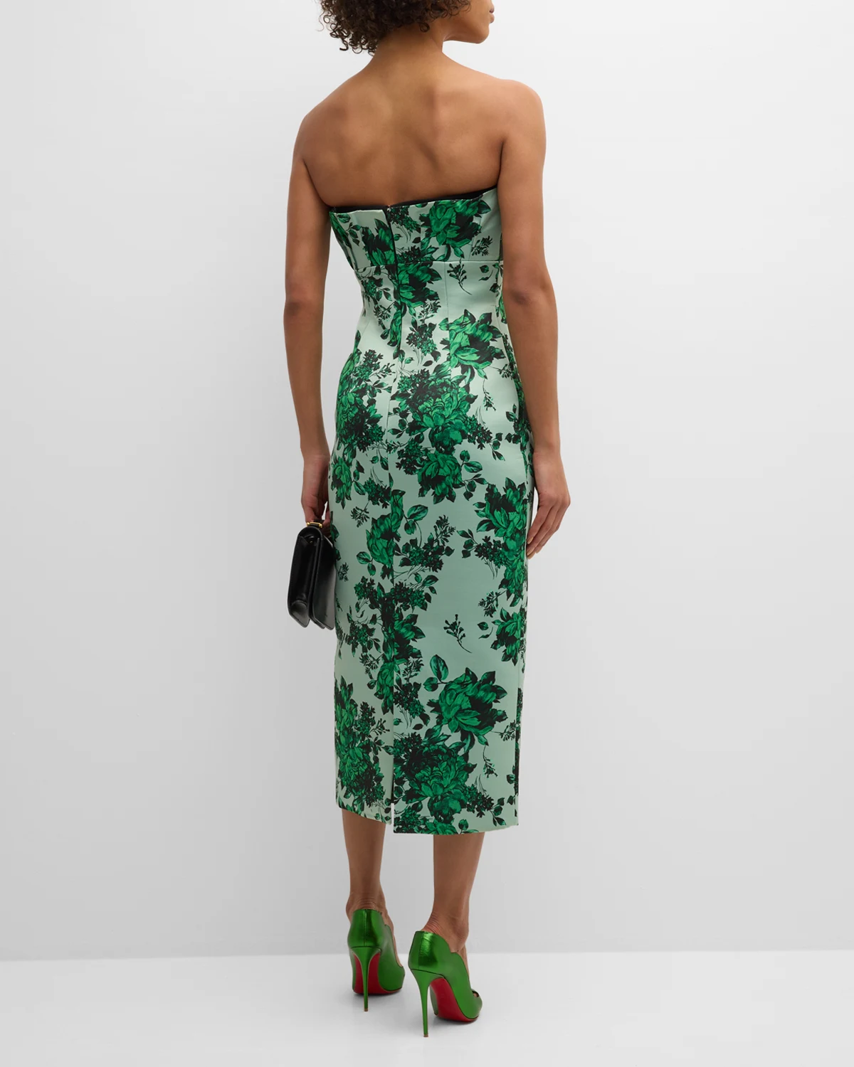 Adalina Strapless Floral Empire-Waist Sheath Midi Dress