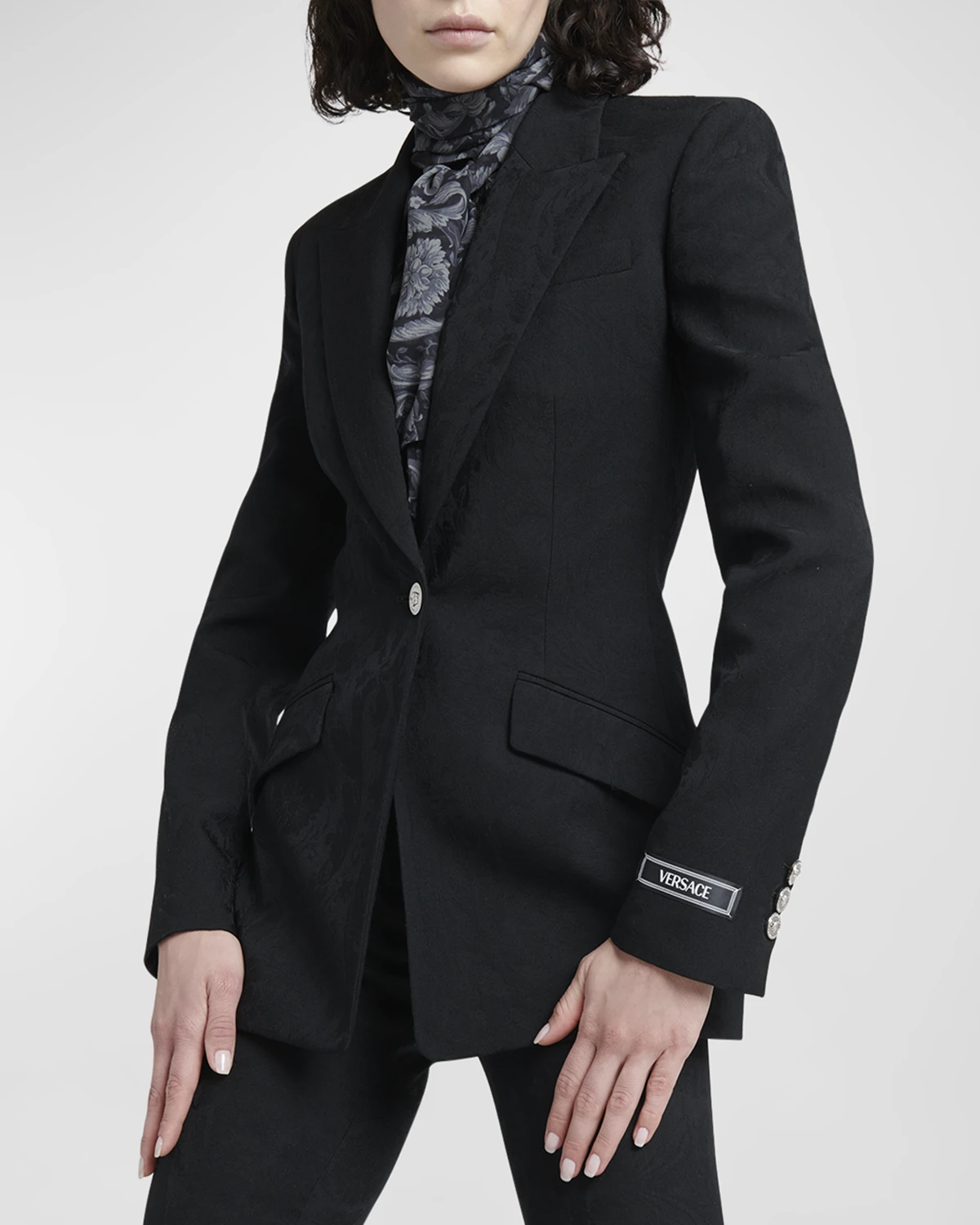 Baroque Jacquard Single-Breasted Blazer Jacket