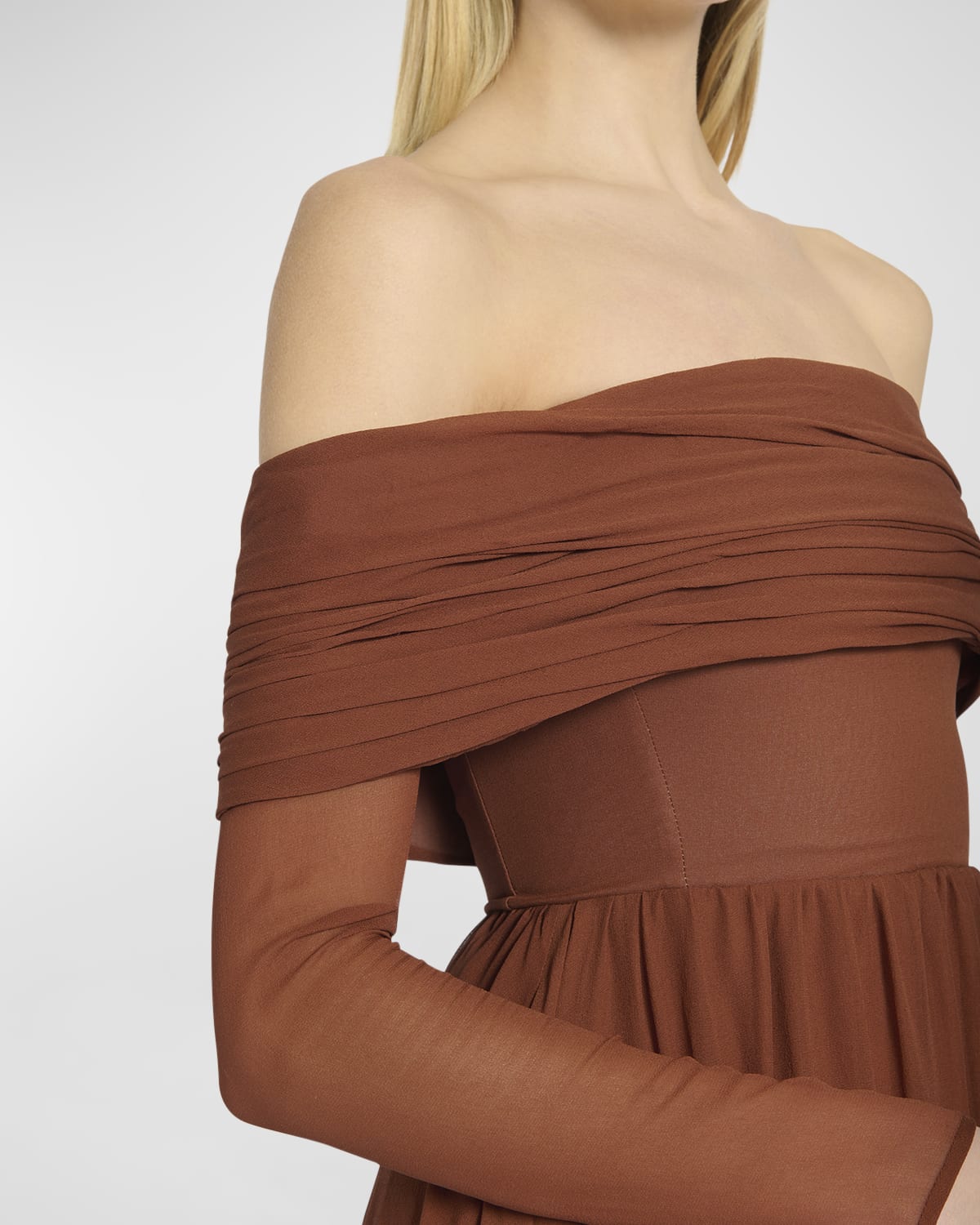 Ruched Off-Shoulder Dress