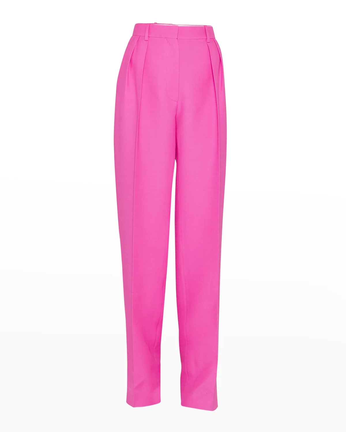 Pleated Wide-Leg Crepe Trousers