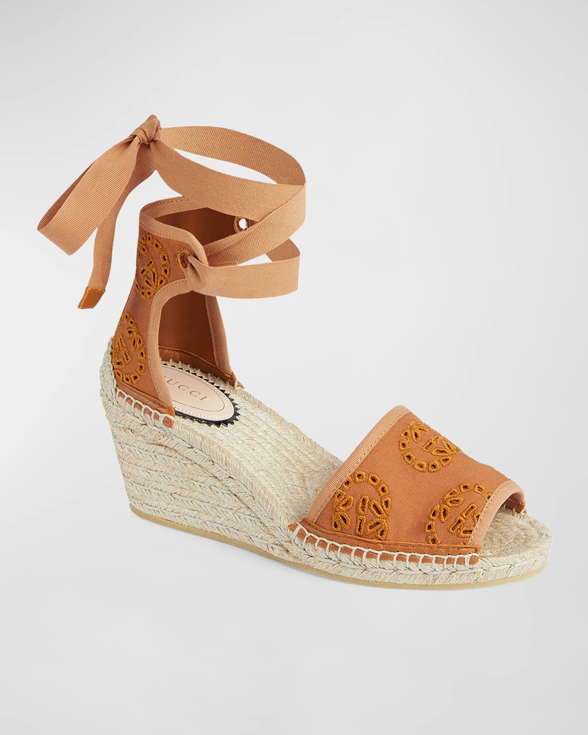 Damita GG Eyelet Wedge Espadrille Sandals