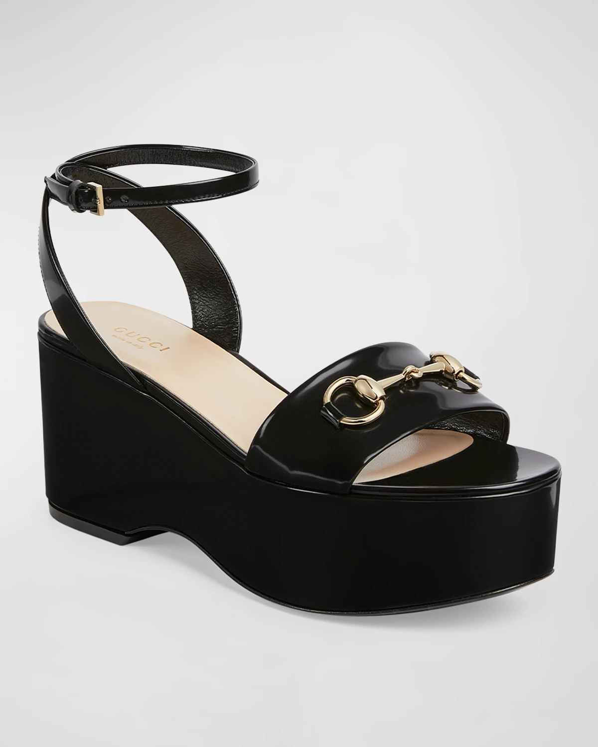 Lady Patent Horsebit Platform Sandals