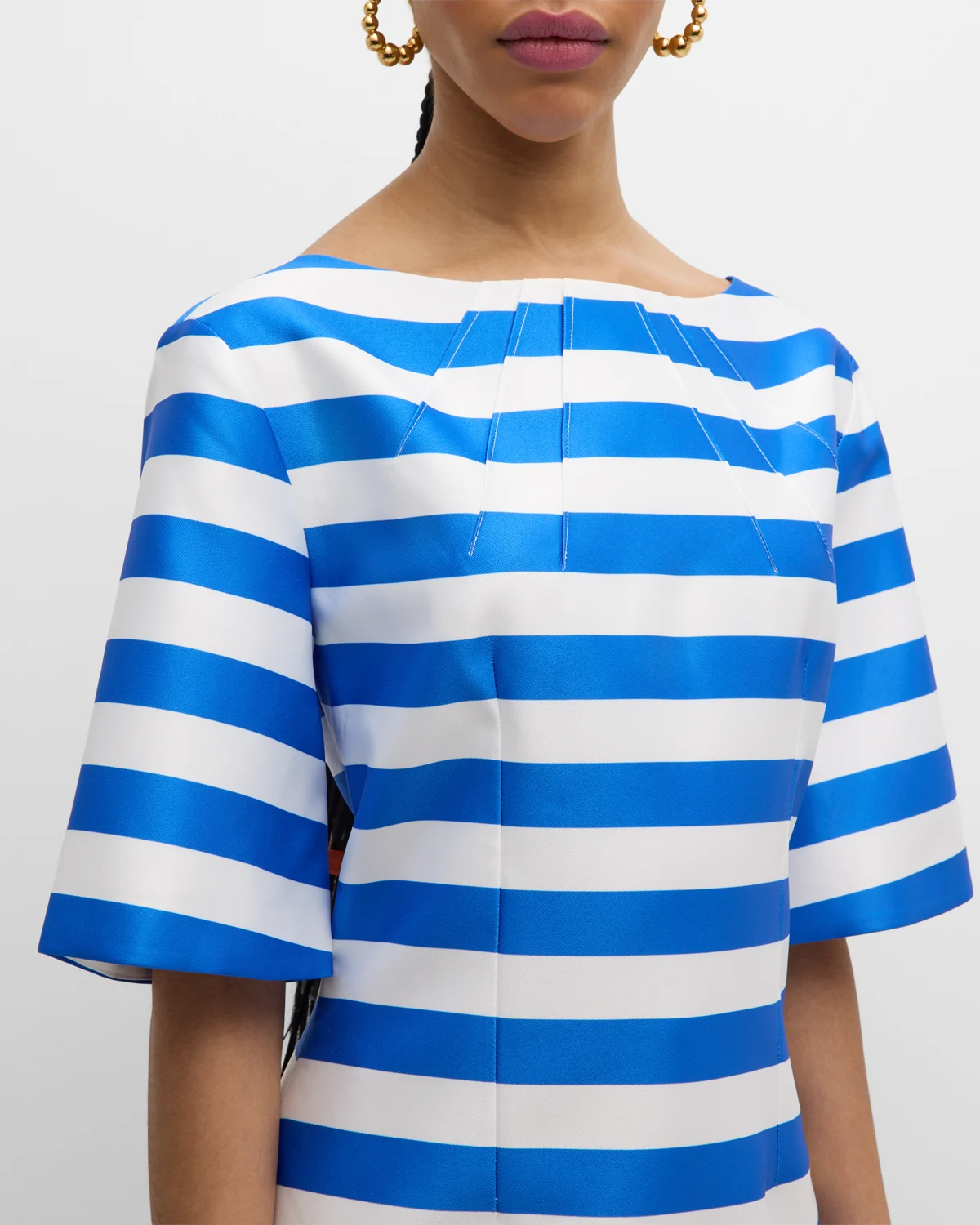 Guinerver Striped Short-Sleeve Mini Dress